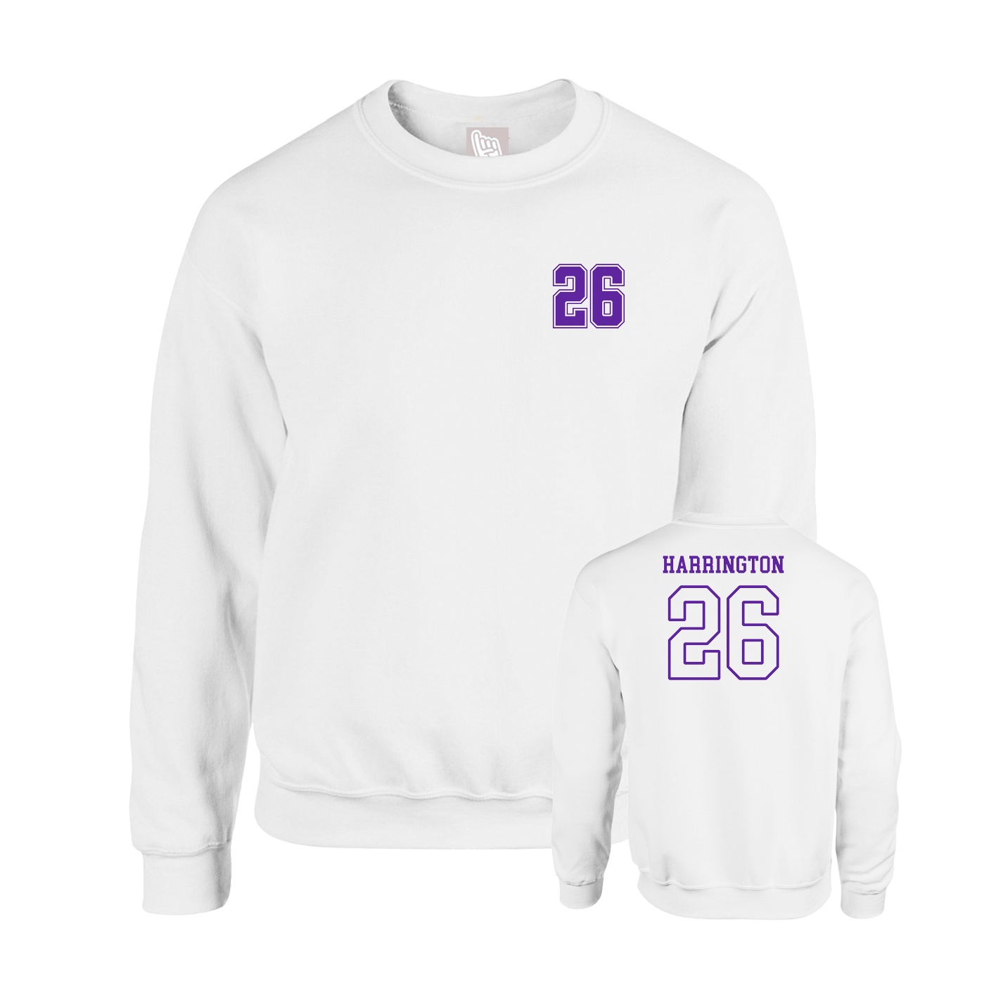 Fleece Crew — Chest Back in White