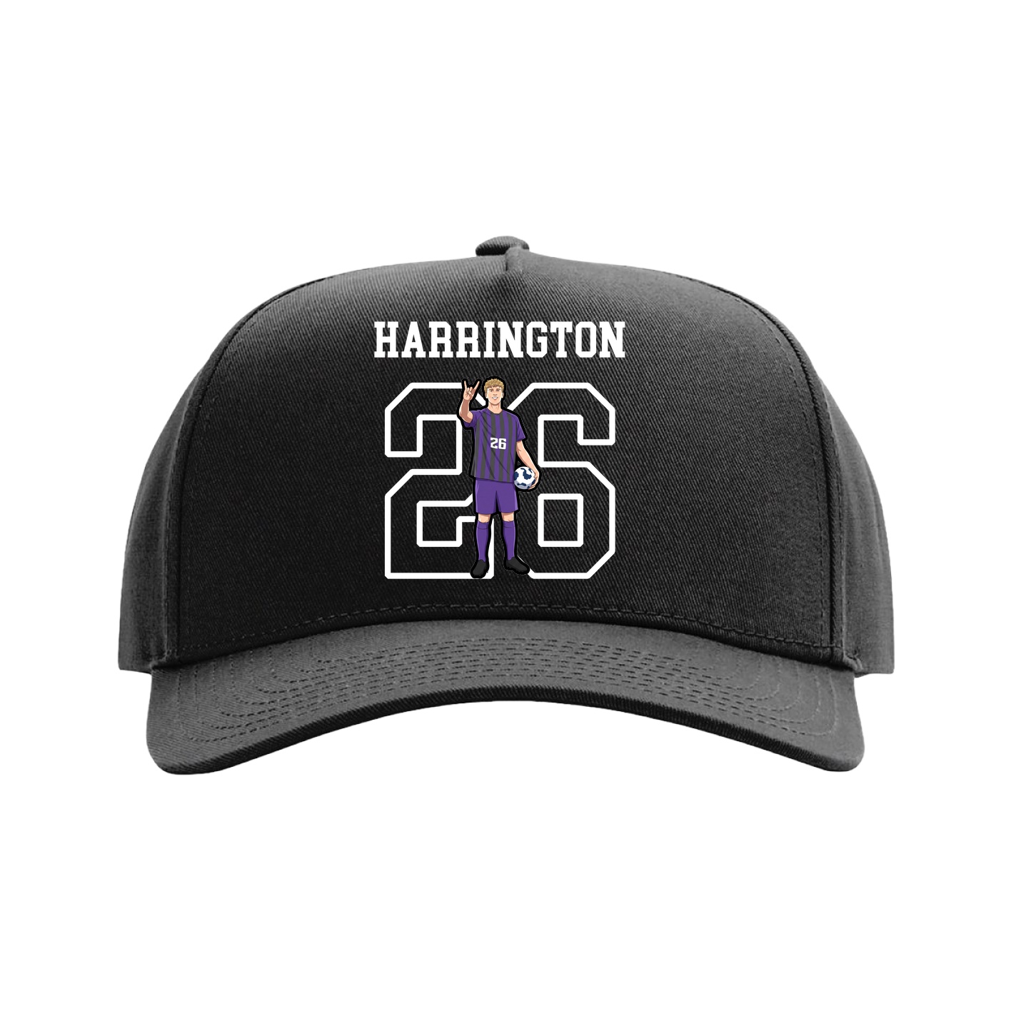 Full Fabric Five-Panel Champ Cap — Shirsey in Black