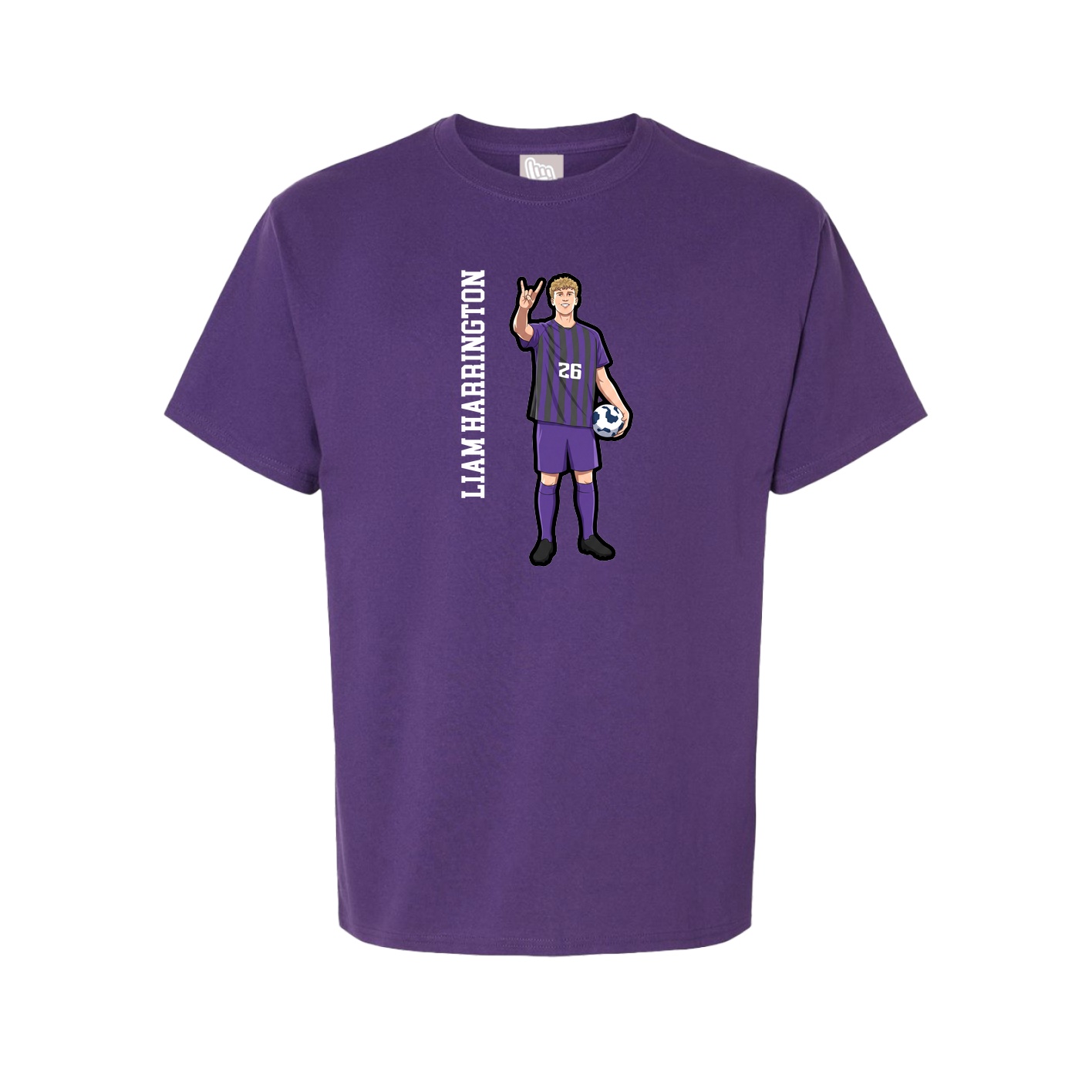 Youth Tee — Name Vertical in Purple