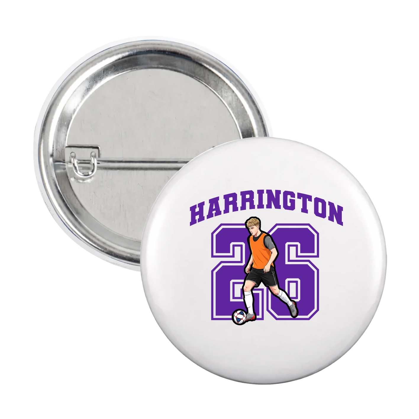 Game Day Button — Number in White