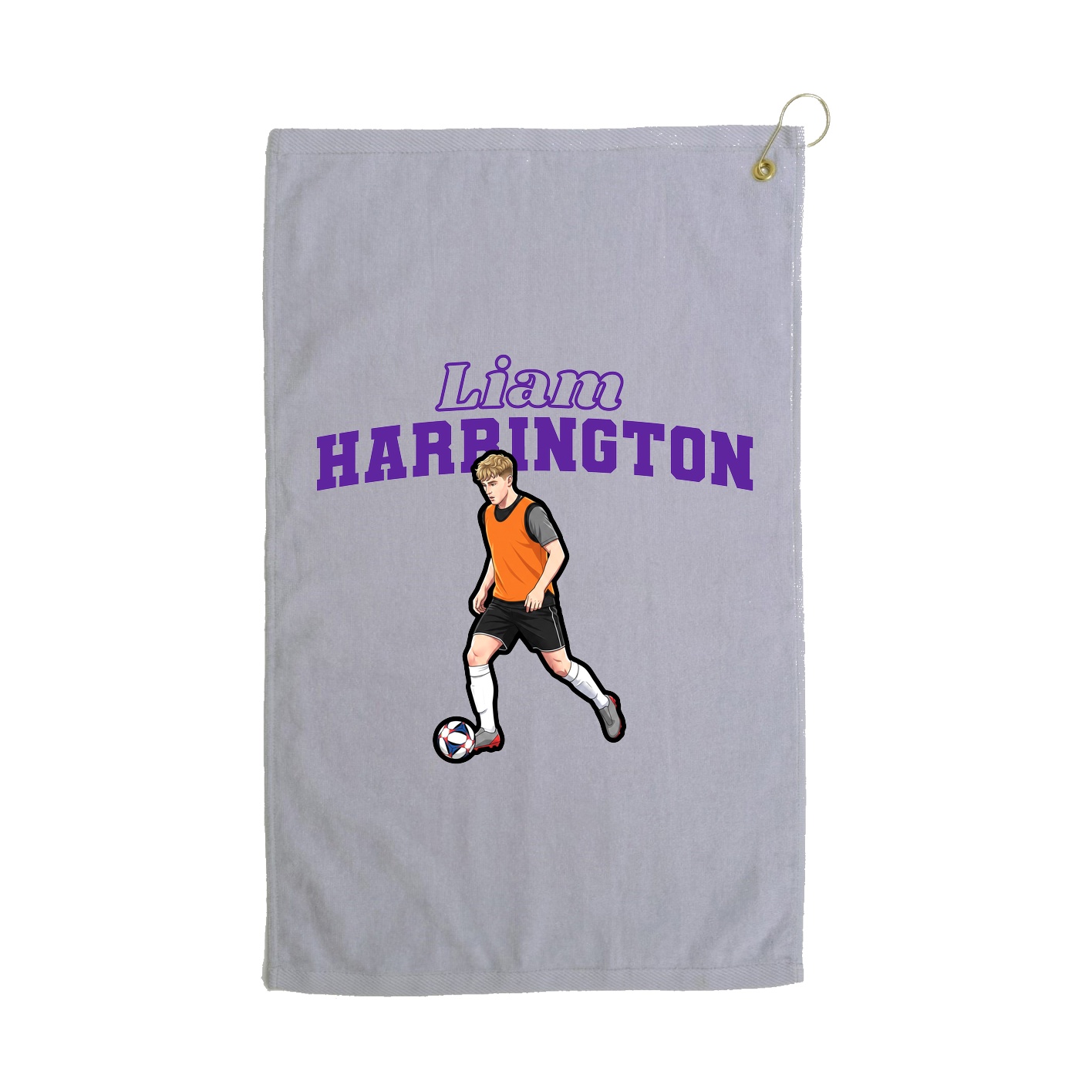 Golf Towel — Name Arch in Grey
