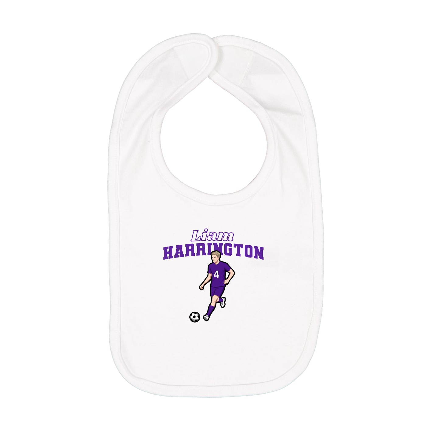 Infant Bib — Name Arch in White