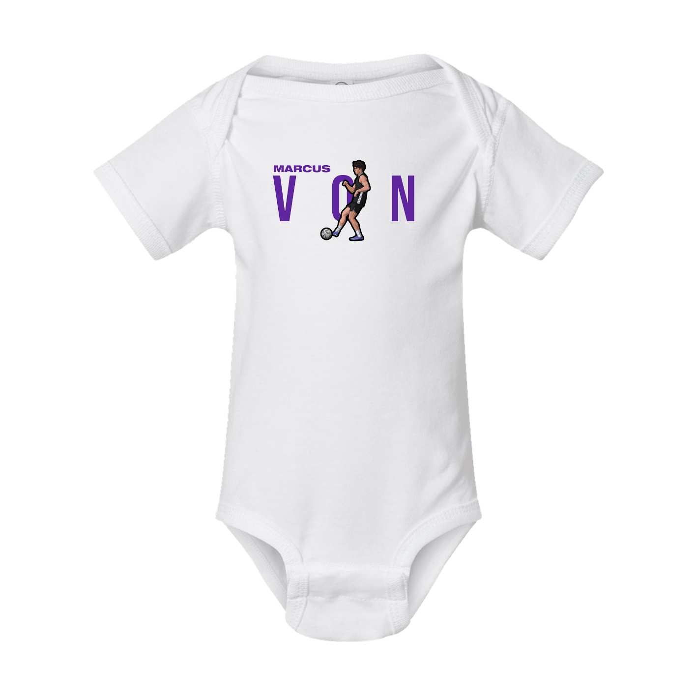 Baby Onesie — Player Name in White
