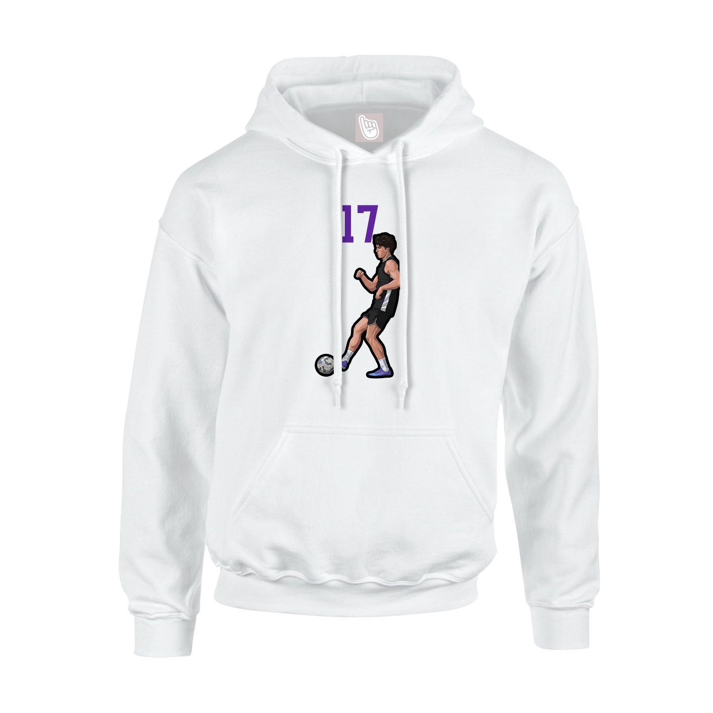 Youth Hoodie — Number Top in White