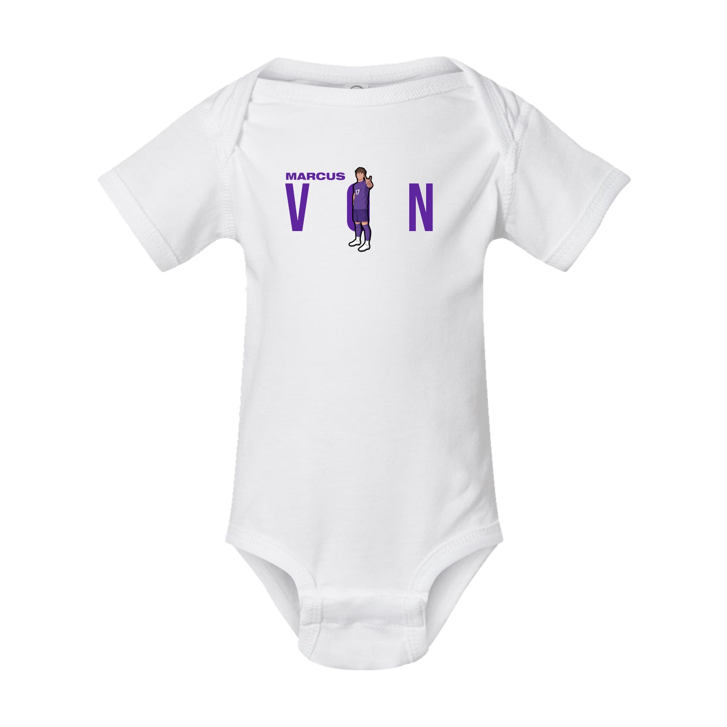 Baby Onesie — Player Name in White