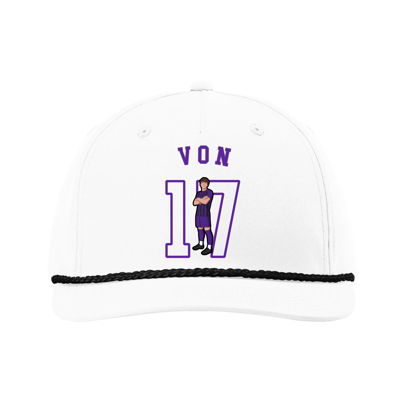 Five-Panel Classic Rope Cap — Shirsey Arch in White