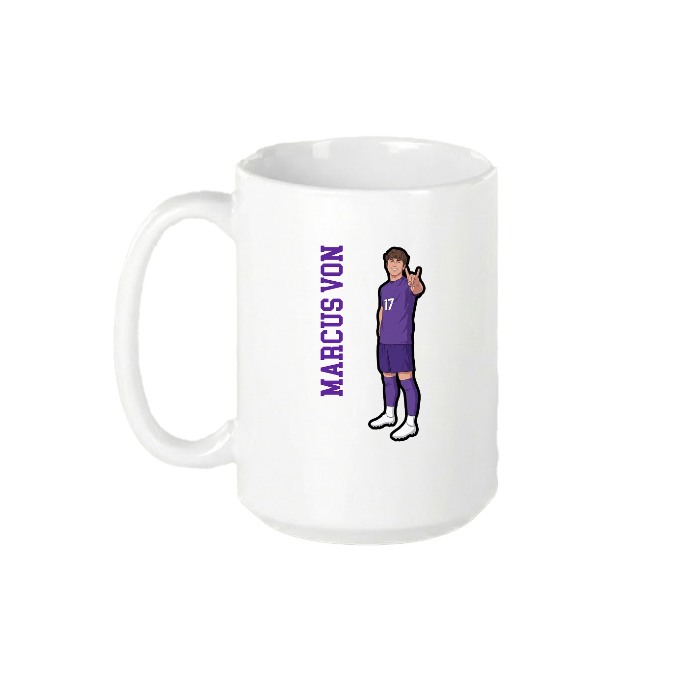 15oz Coffee Mug — Name Vertical in White