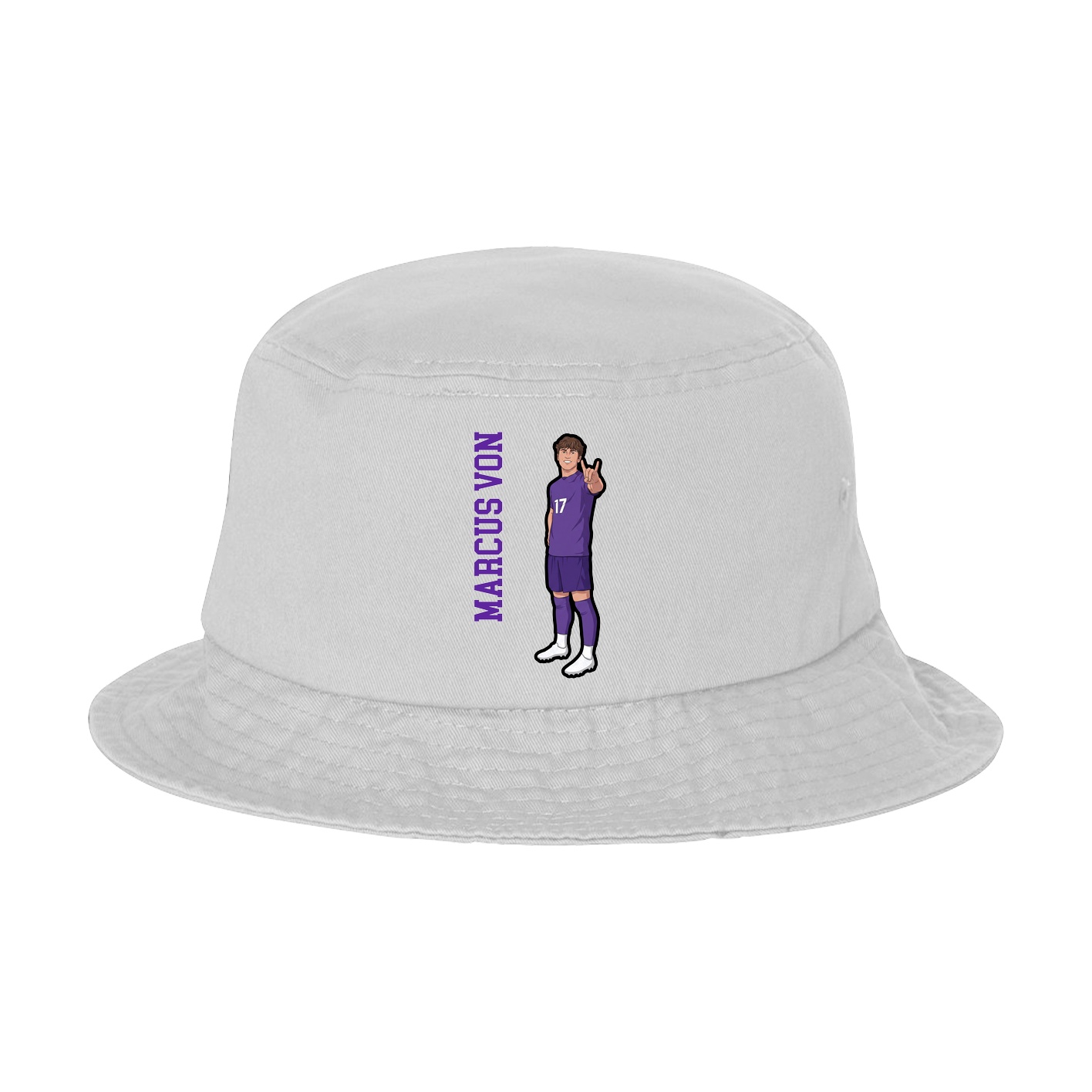 Bucket Cap — Name Vertical in White
