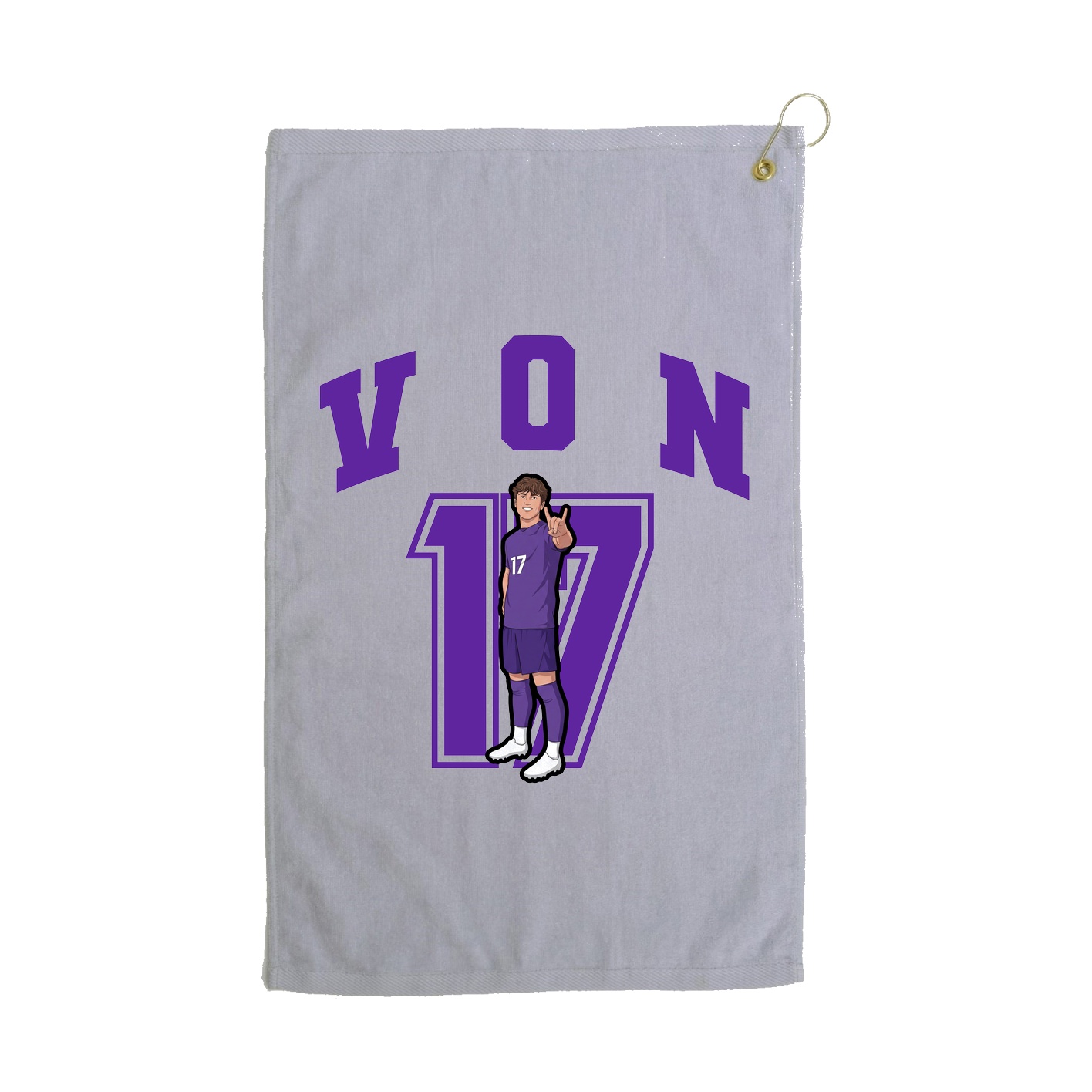 Golf Towel — Number in Grey