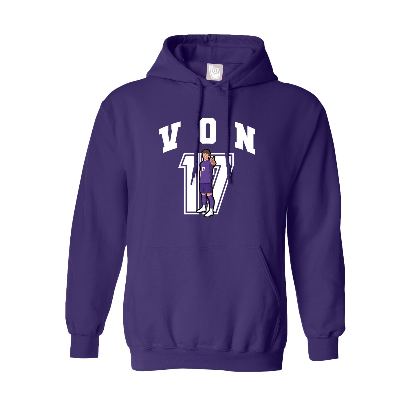 Youth Hoodie — Number in Purple