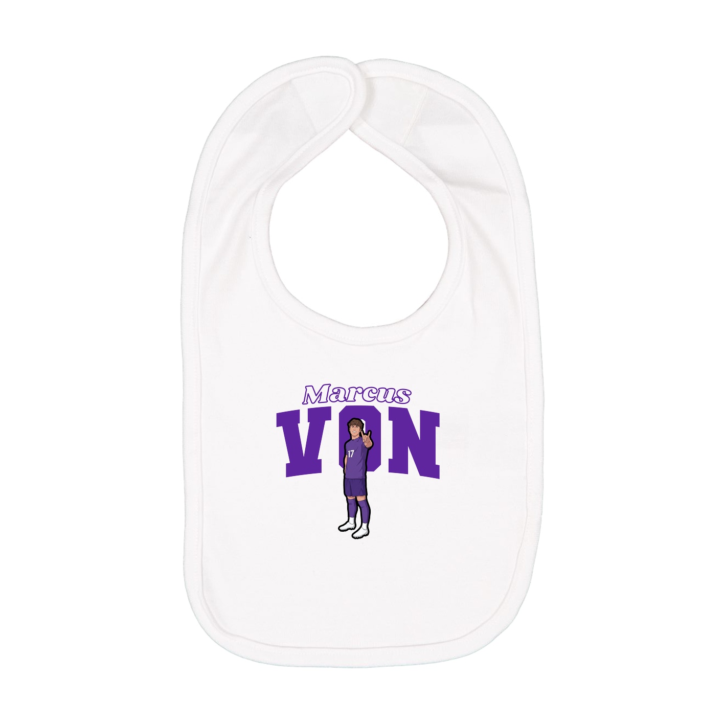 Infant Bib — Name Arch in White