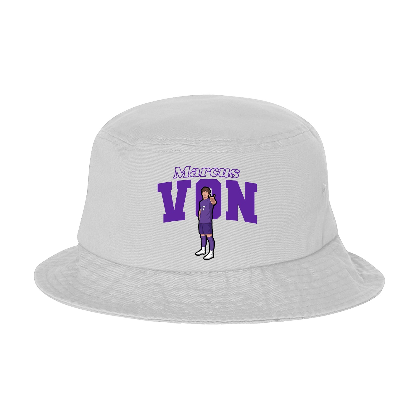 Bucket Cap — Name Arch in White