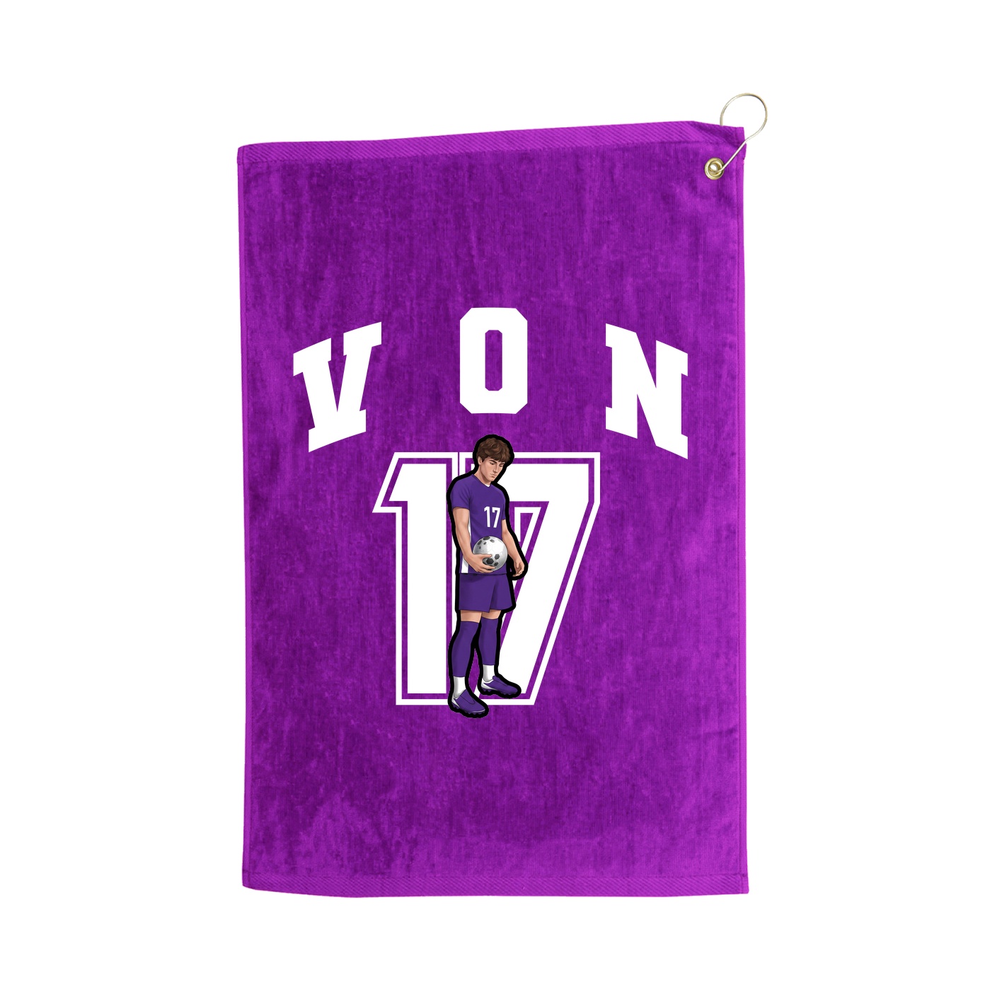 Golf Towel — Number in Purple