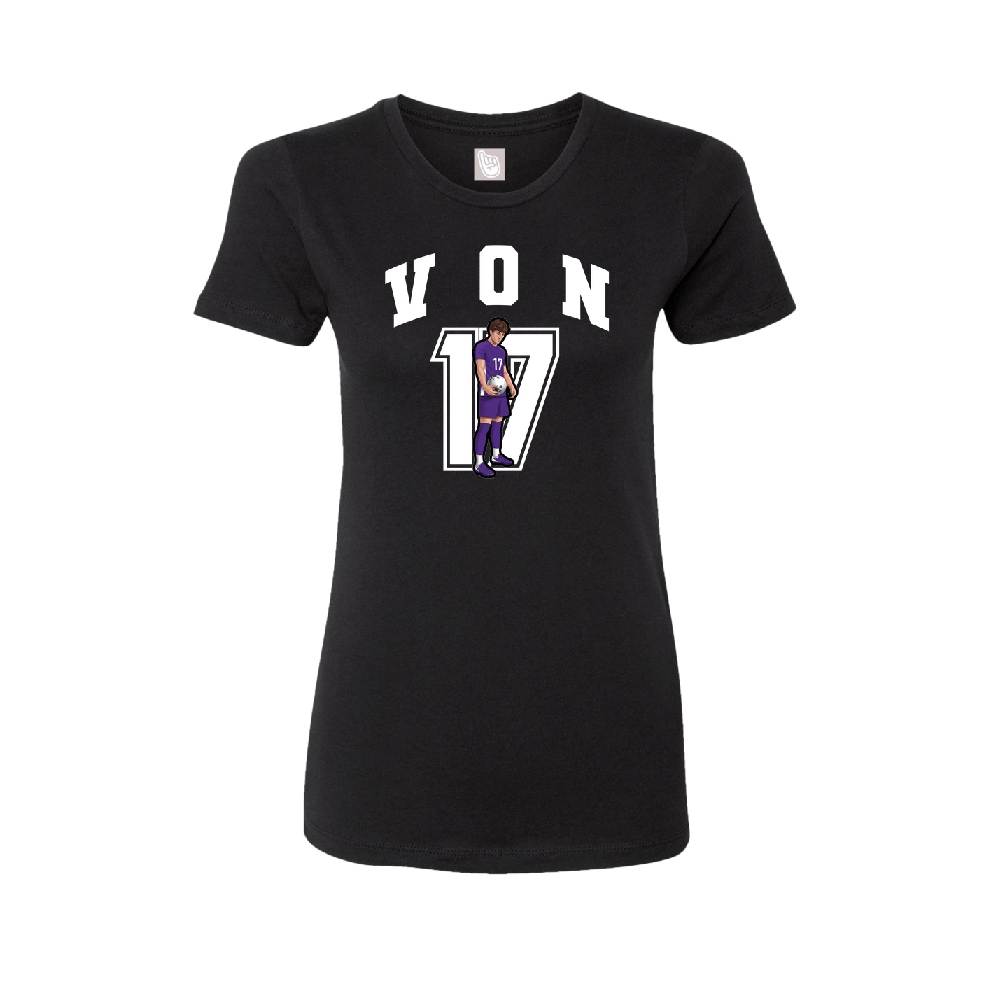 Fitted Women's Tee — Number in Black