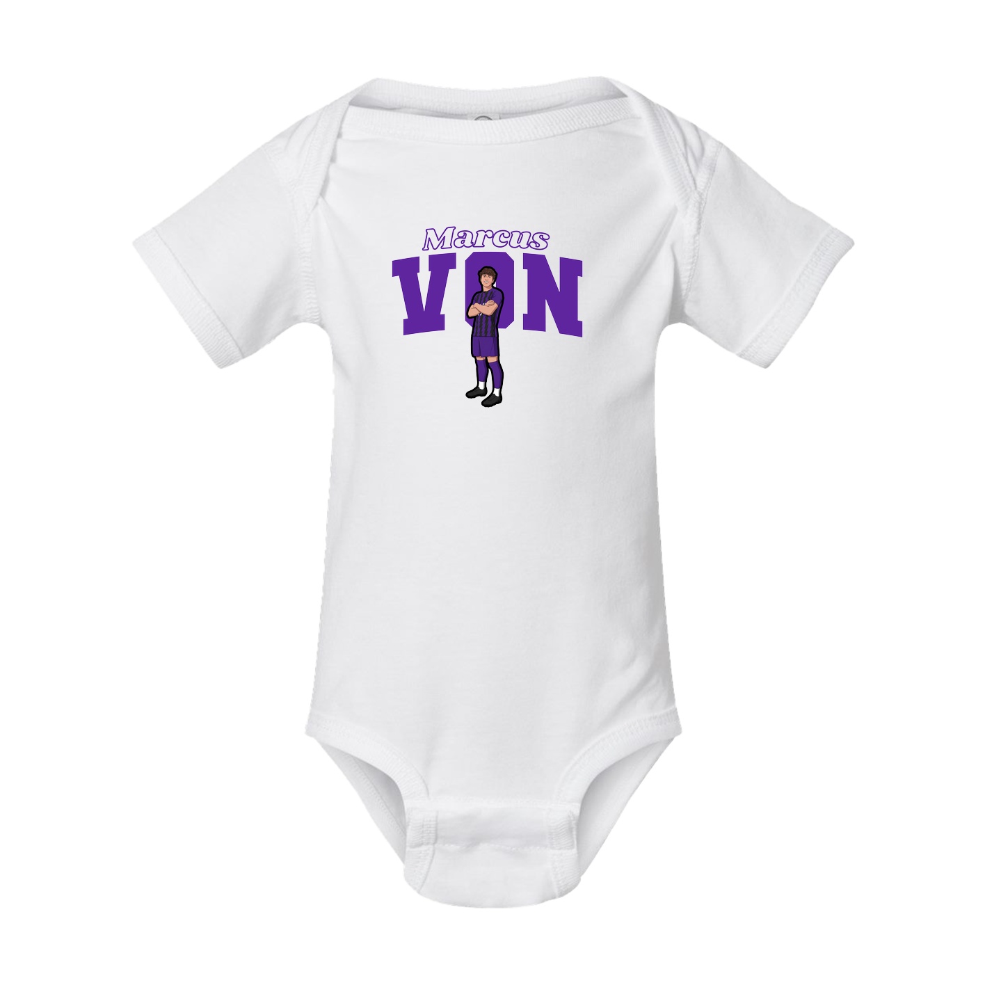 Baby Onesie — Name Arch in White