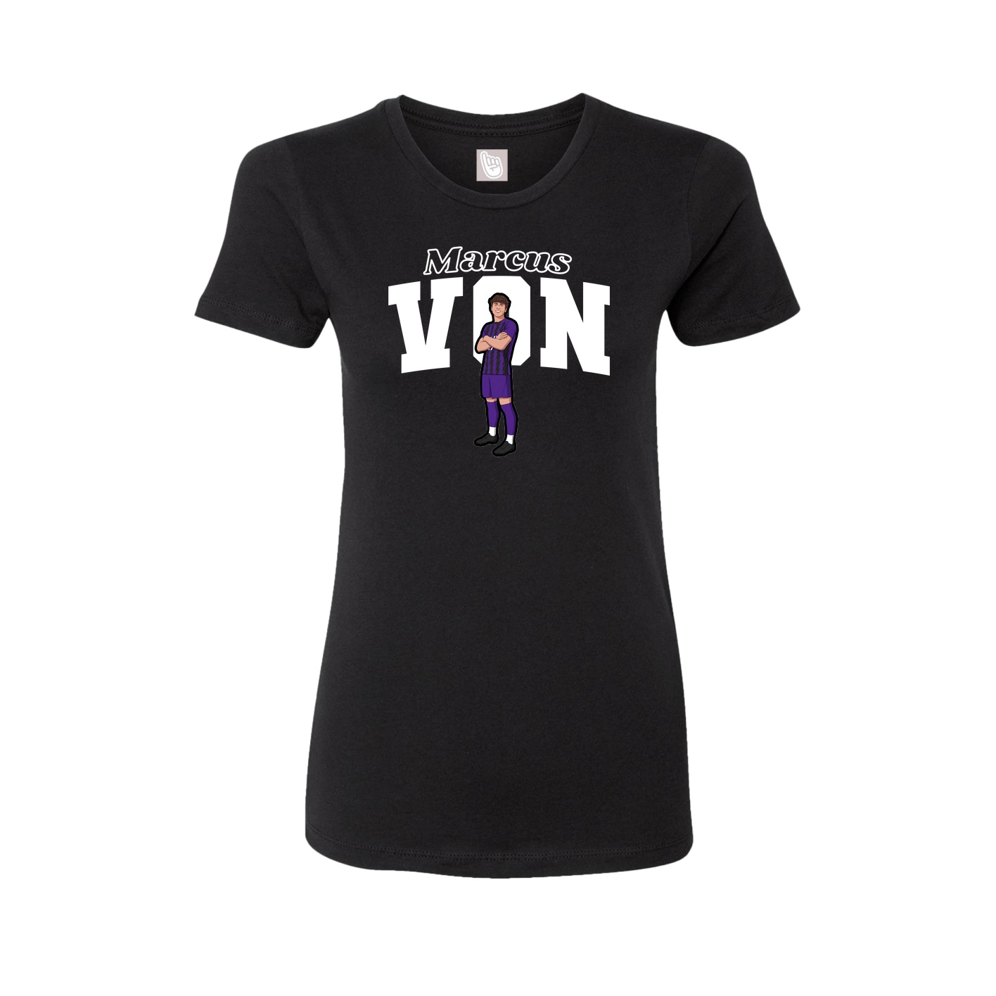 Fitted Women's Tee — Name Arch in Black