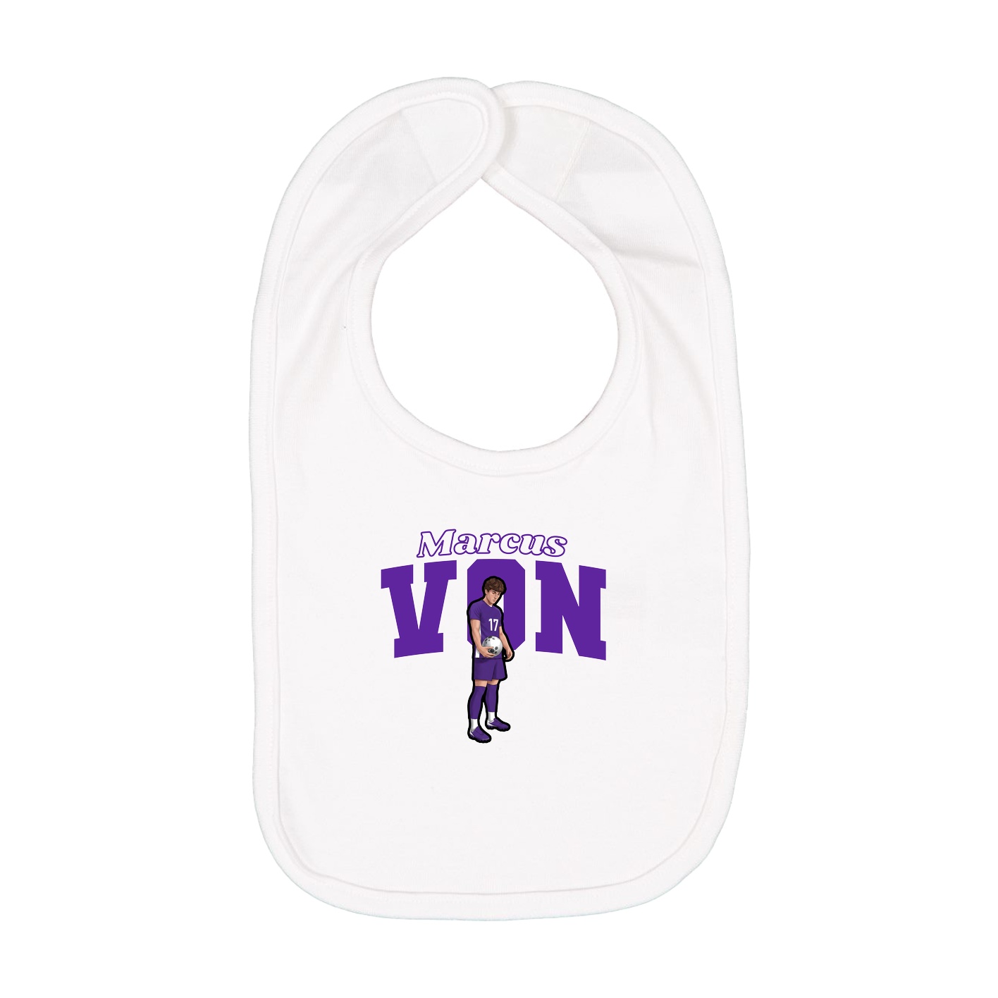 Infant Bib — Name Arch in White