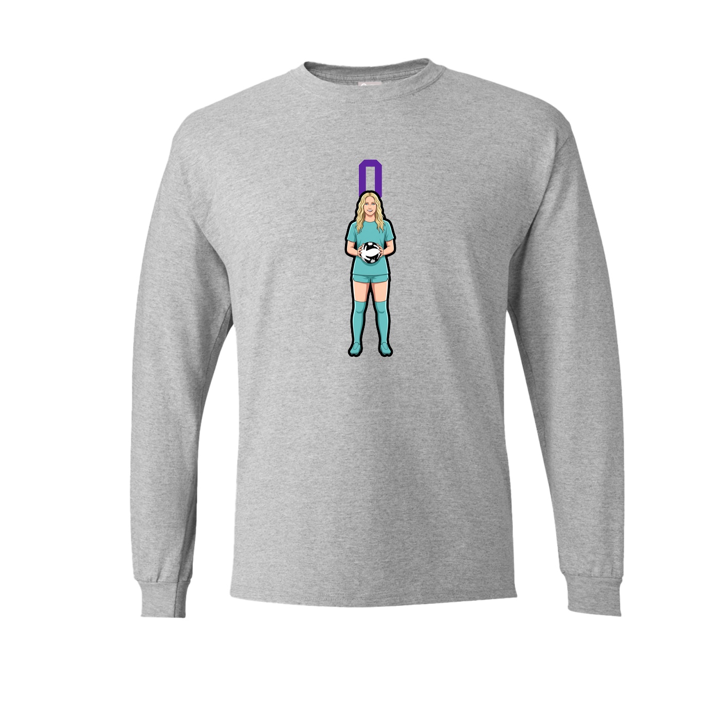 Long Sleeve Tee — Number Top in Grey