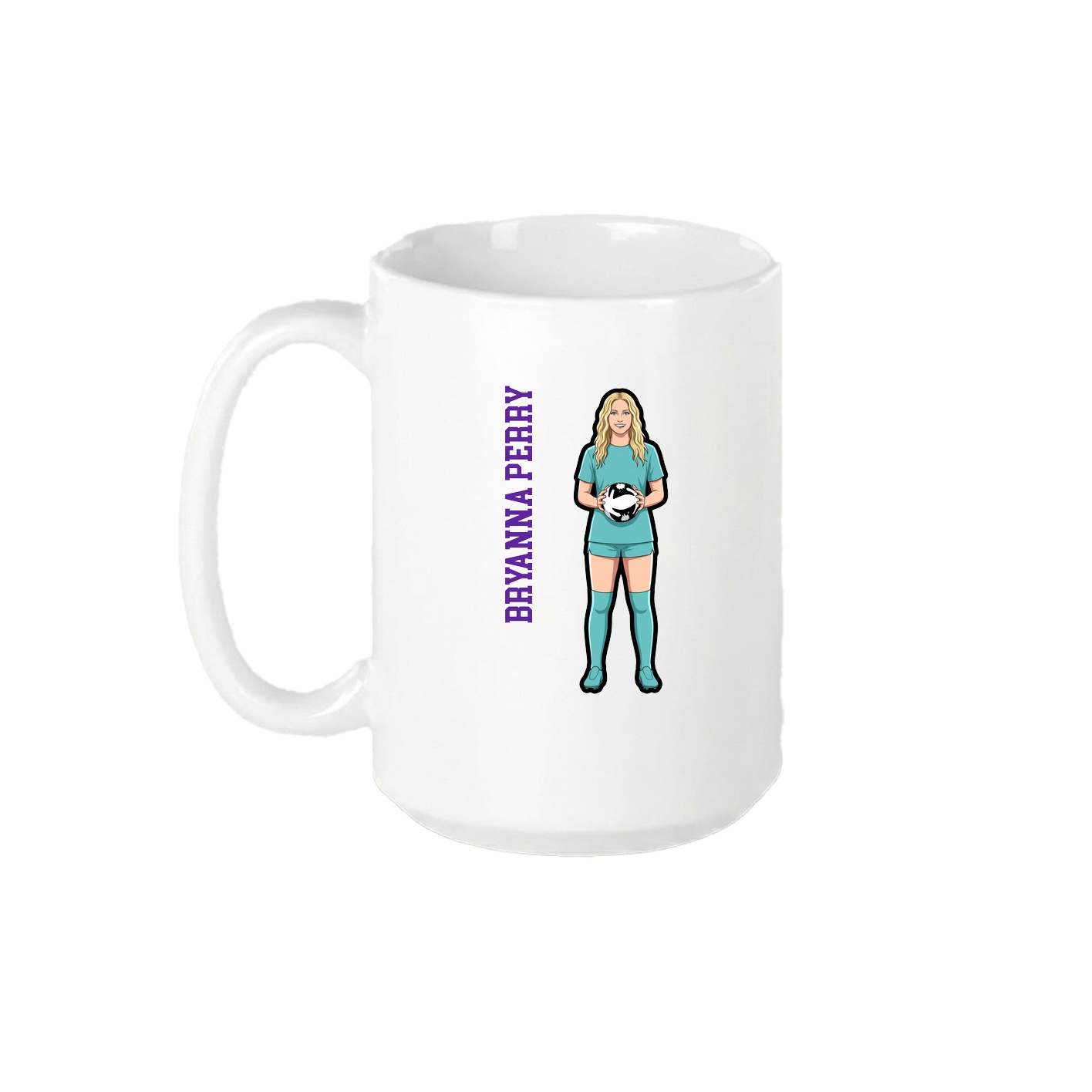 15oz Coffee Mug — Name Vertical in White