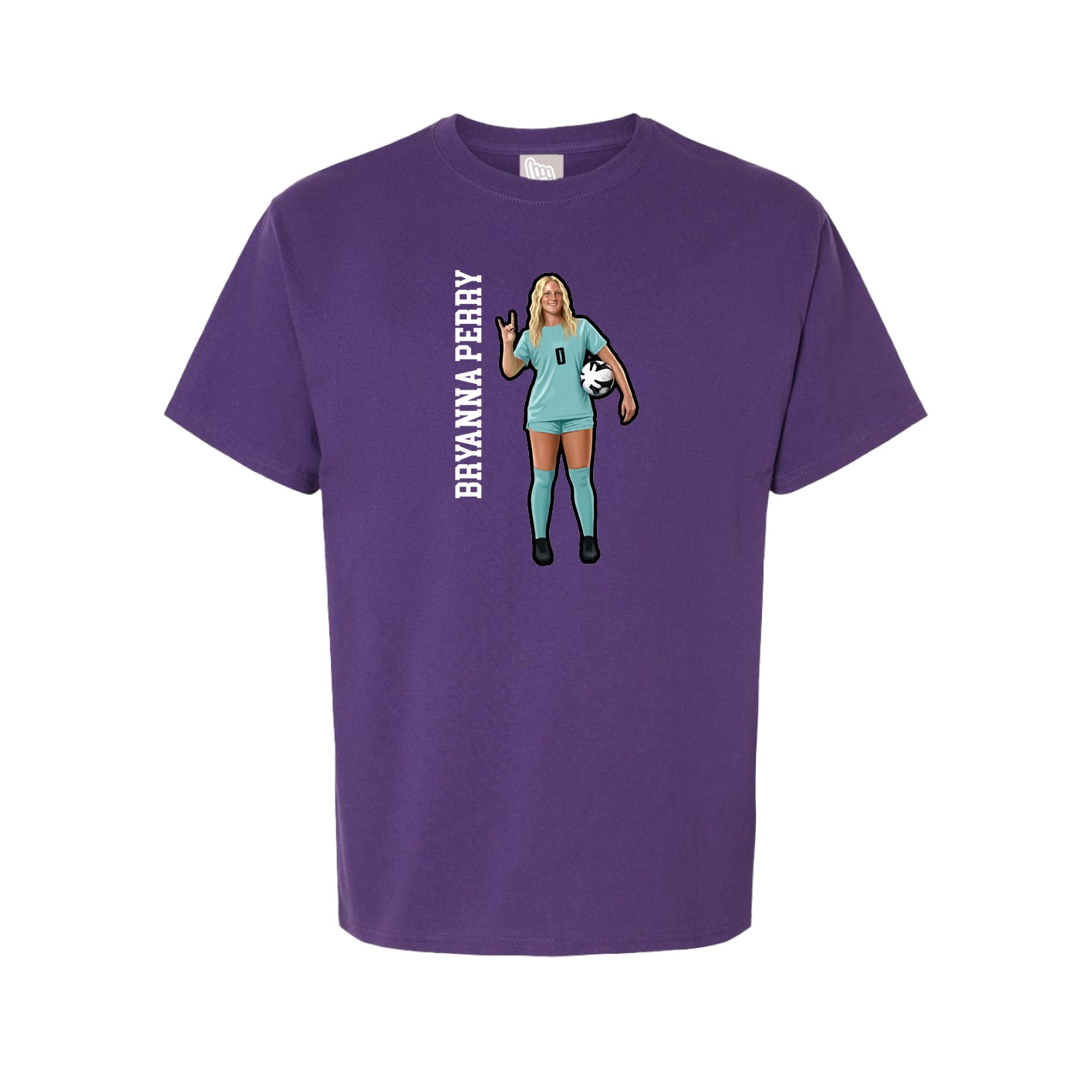 Youth Tee — Name Vertical in Purple