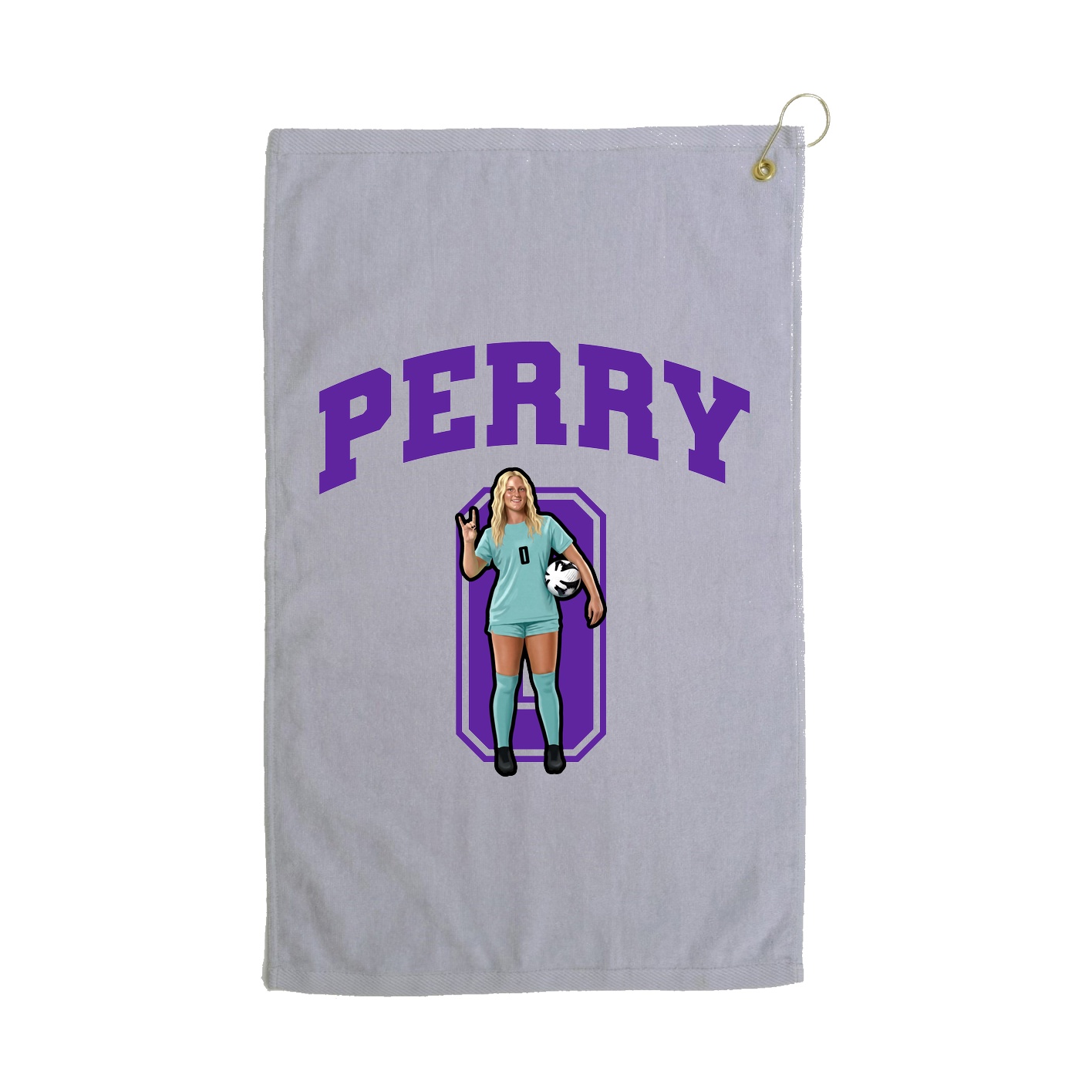 Golf Towel — Number in Grey