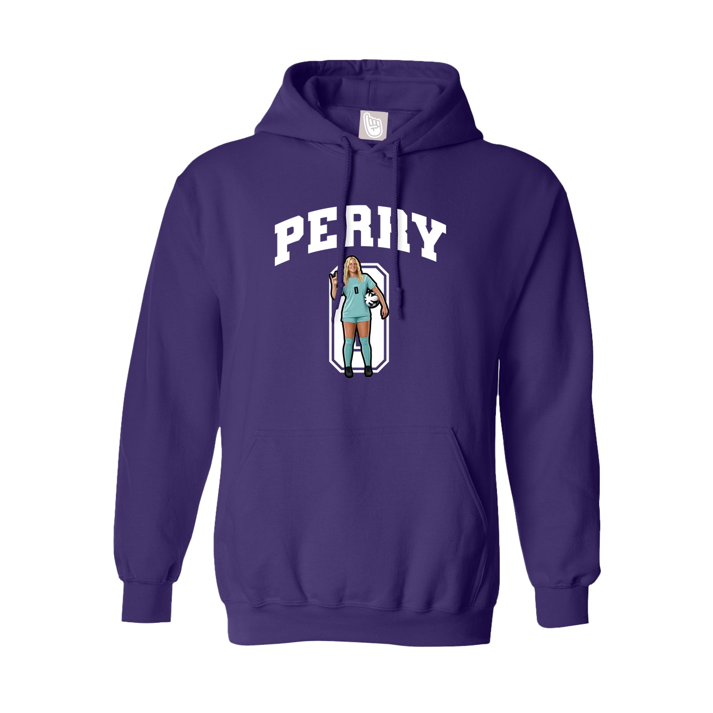 Youth Hoodie — Number in Purple