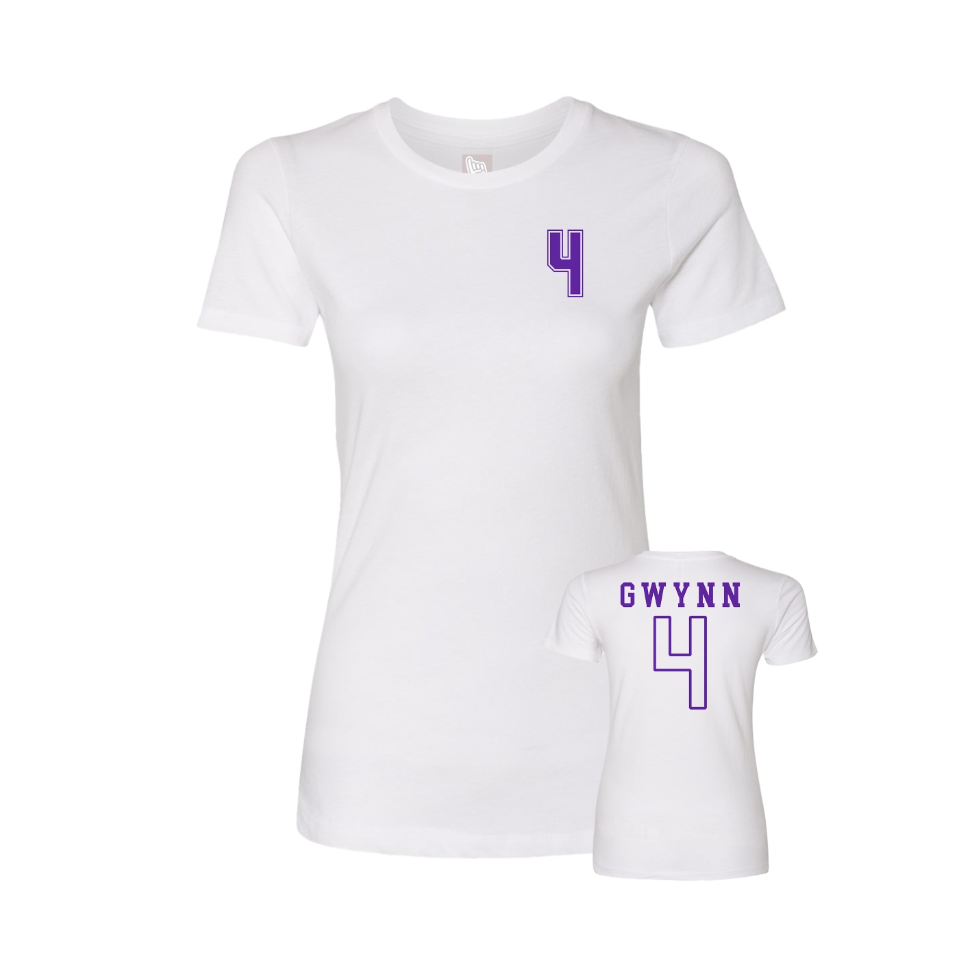 Fitted Women's Tee — Chest Back in White