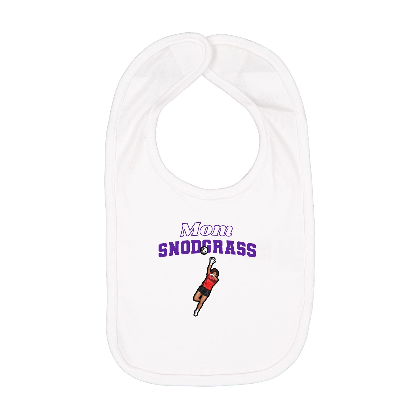 Infant Bib — Mothers Day Block in White