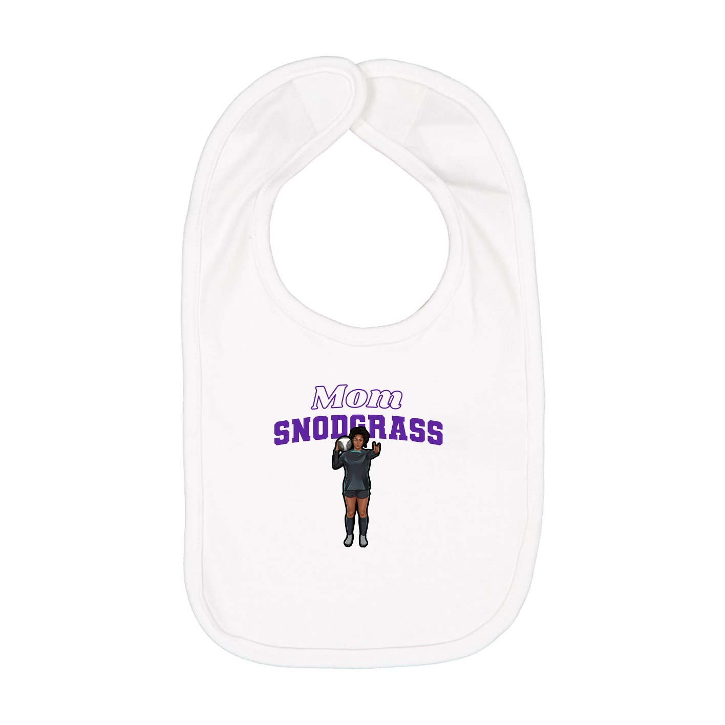 Infant Bib — Mothers Day Block in White