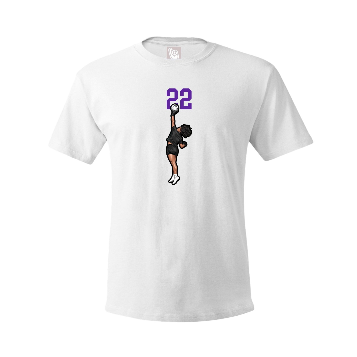 Youth Tee — Number Top in White