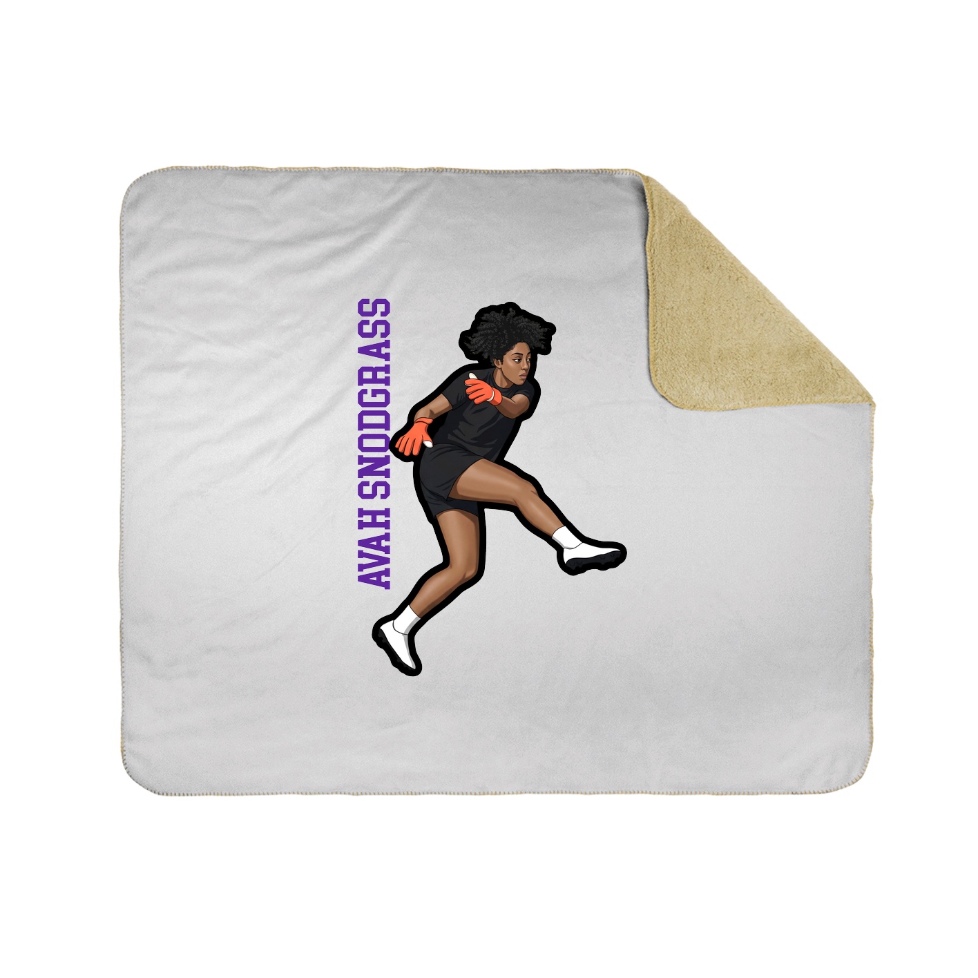 Throw Blanket — Name Vertical in White