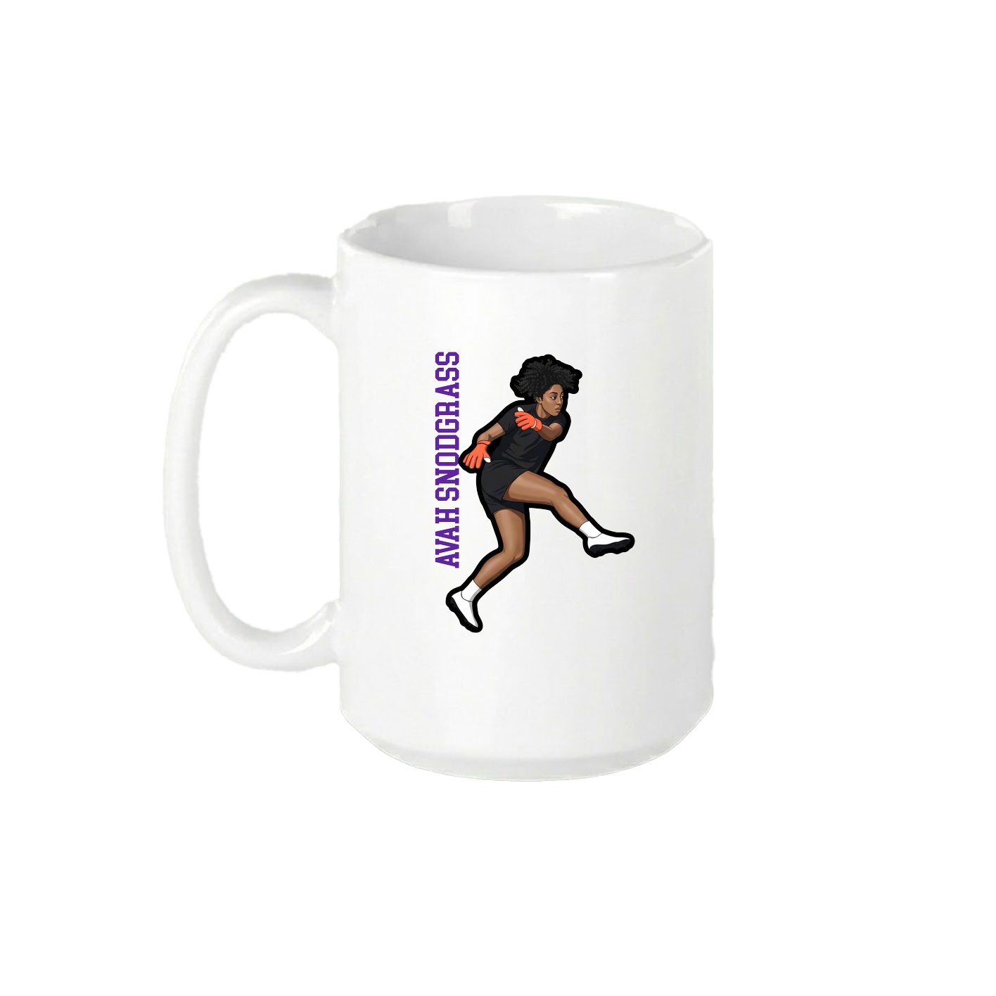 15oz Coffee Mug — Name Vertical in White
