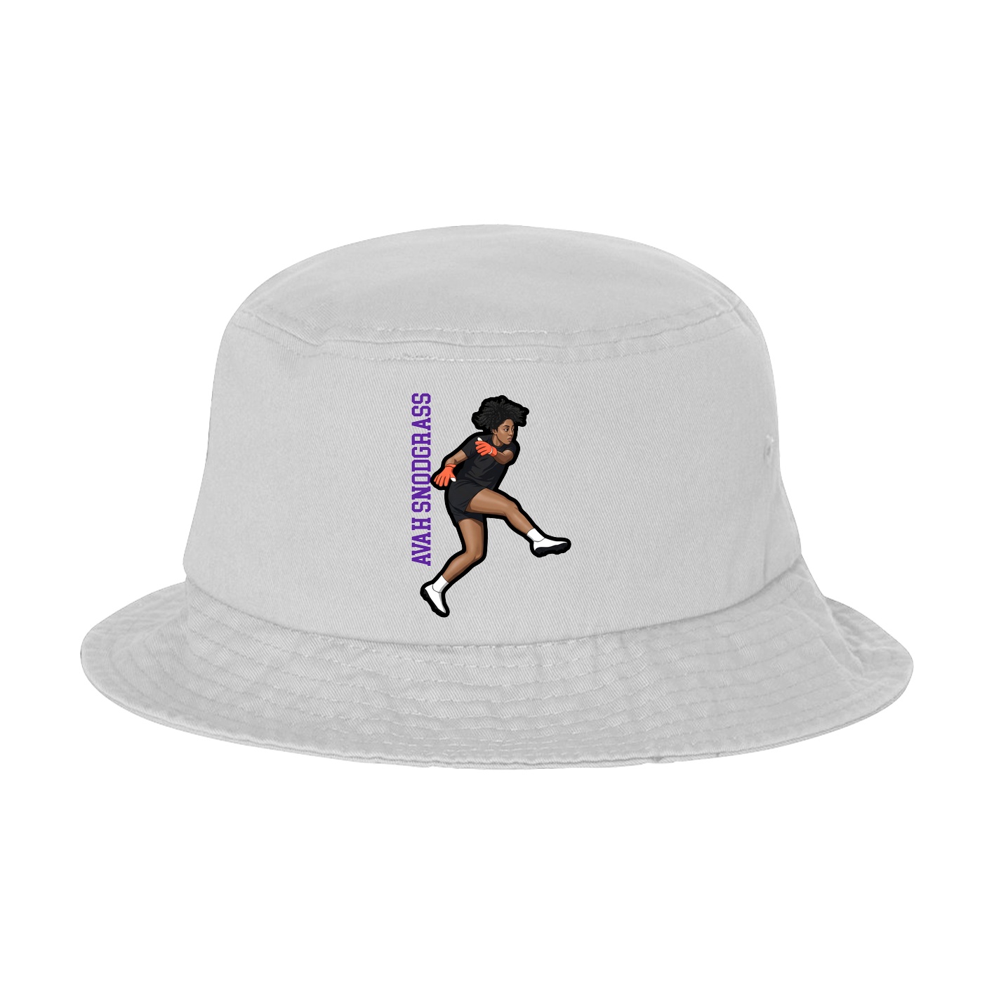 Bucket Cap — Name Vertical in White