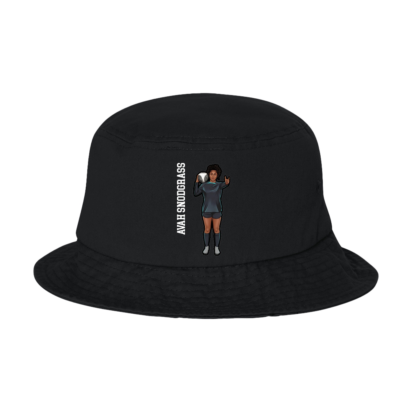 Bucket Cap — Name Vertical in Black