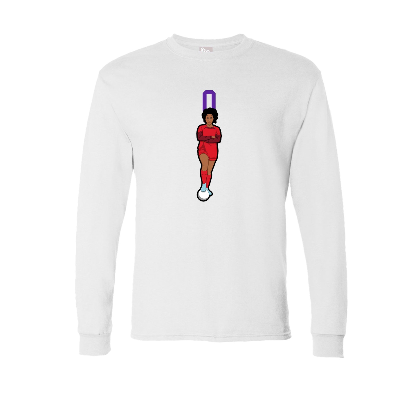 Long Sleeve Tee — Number Top in White