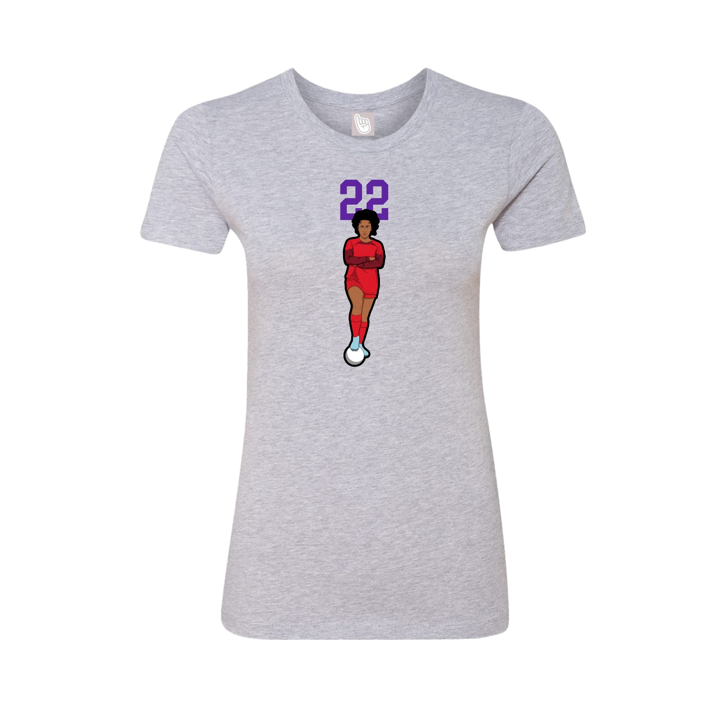 Fitted Women's Tee — Number Top in Grey