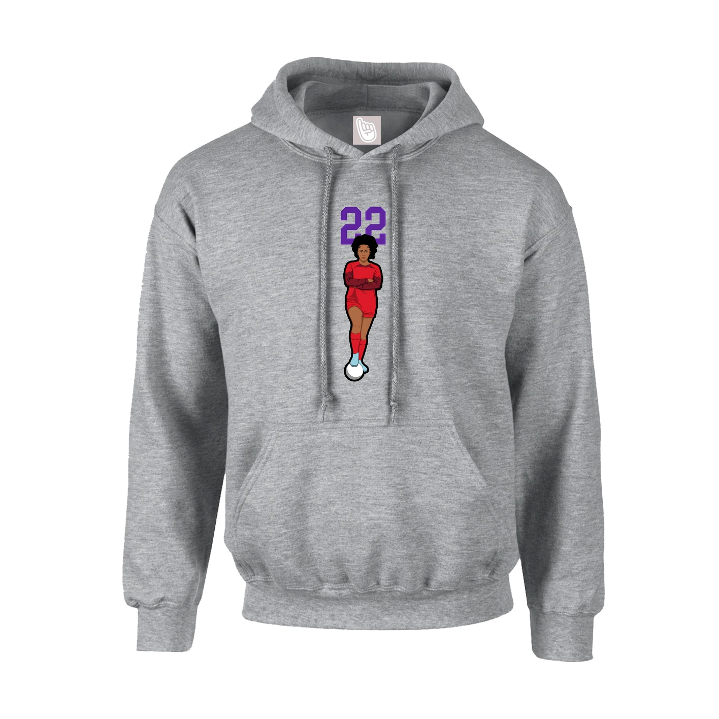 Youth Hoodie — Number Top in Grey