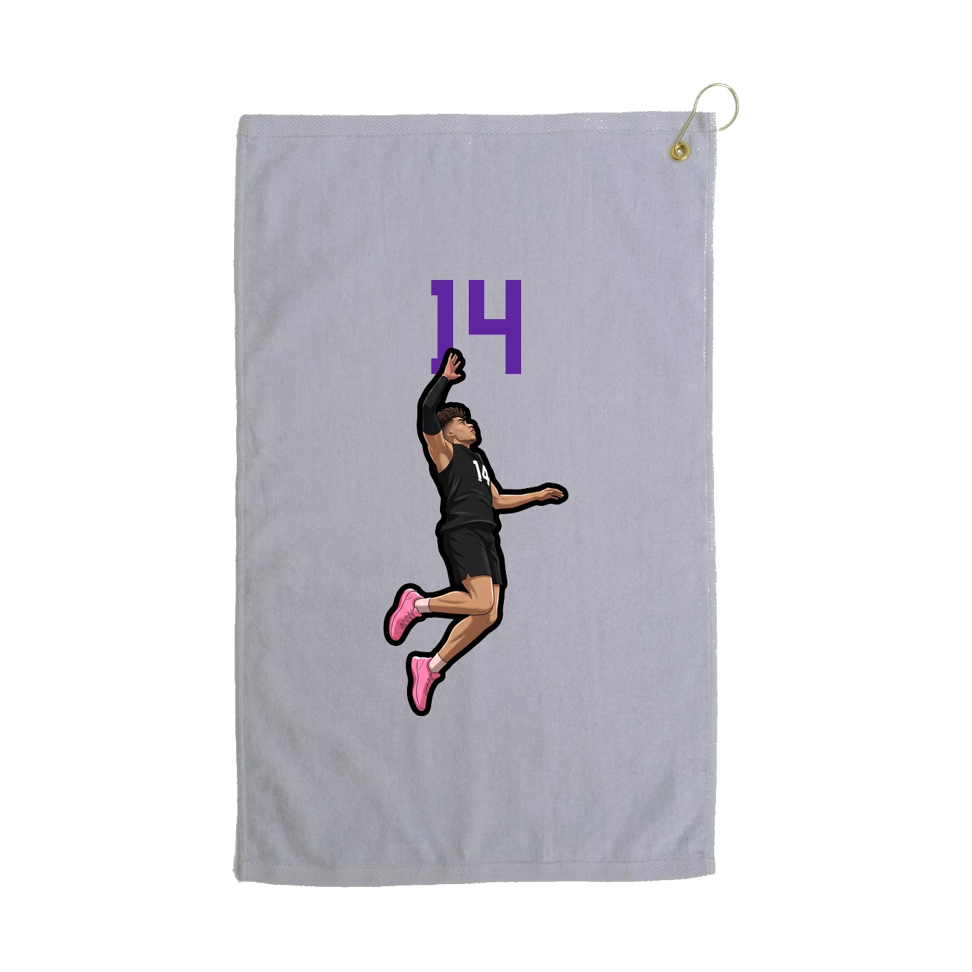 Golf Towel — Number Top in Grey