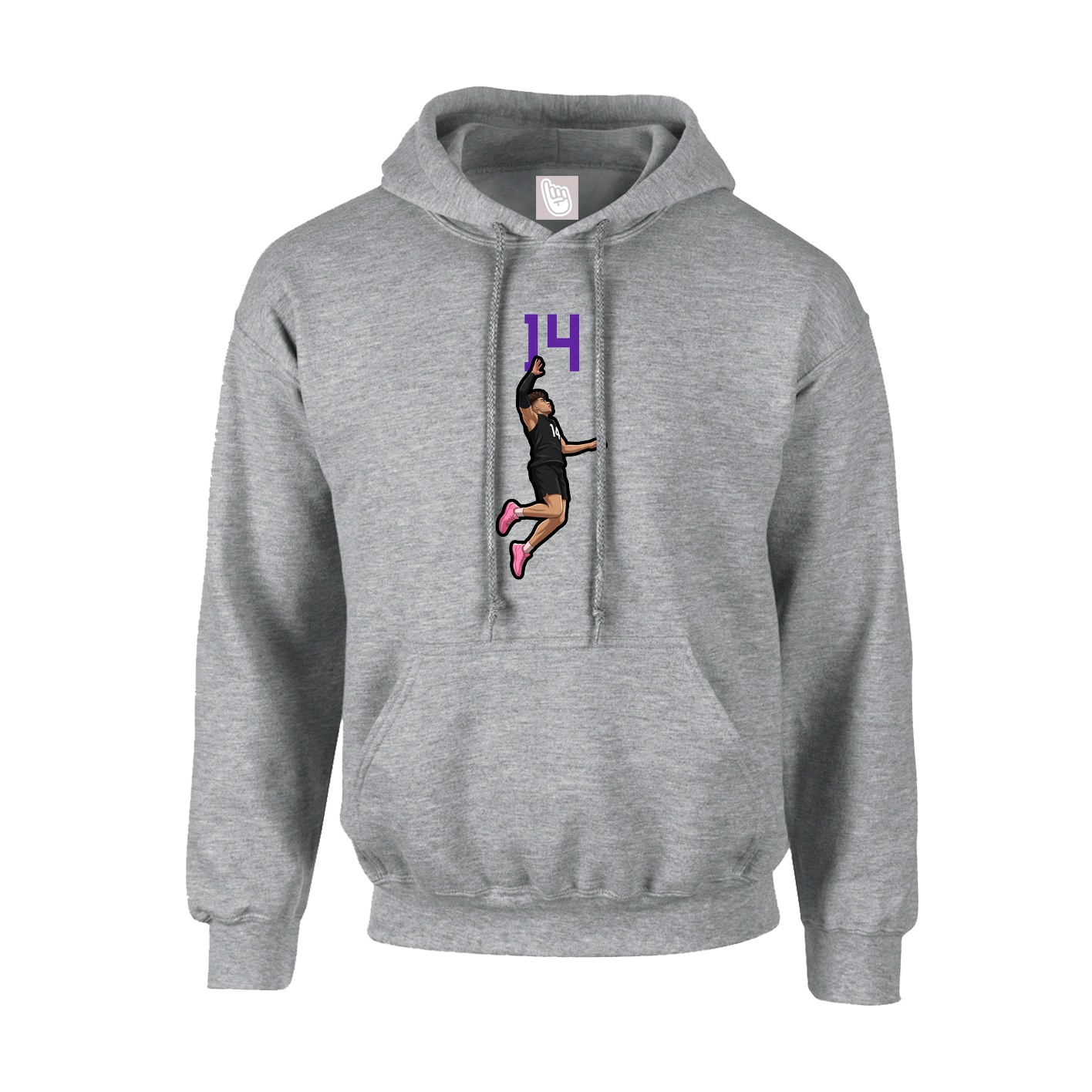 Youth Hoodie — Number Top in Grey