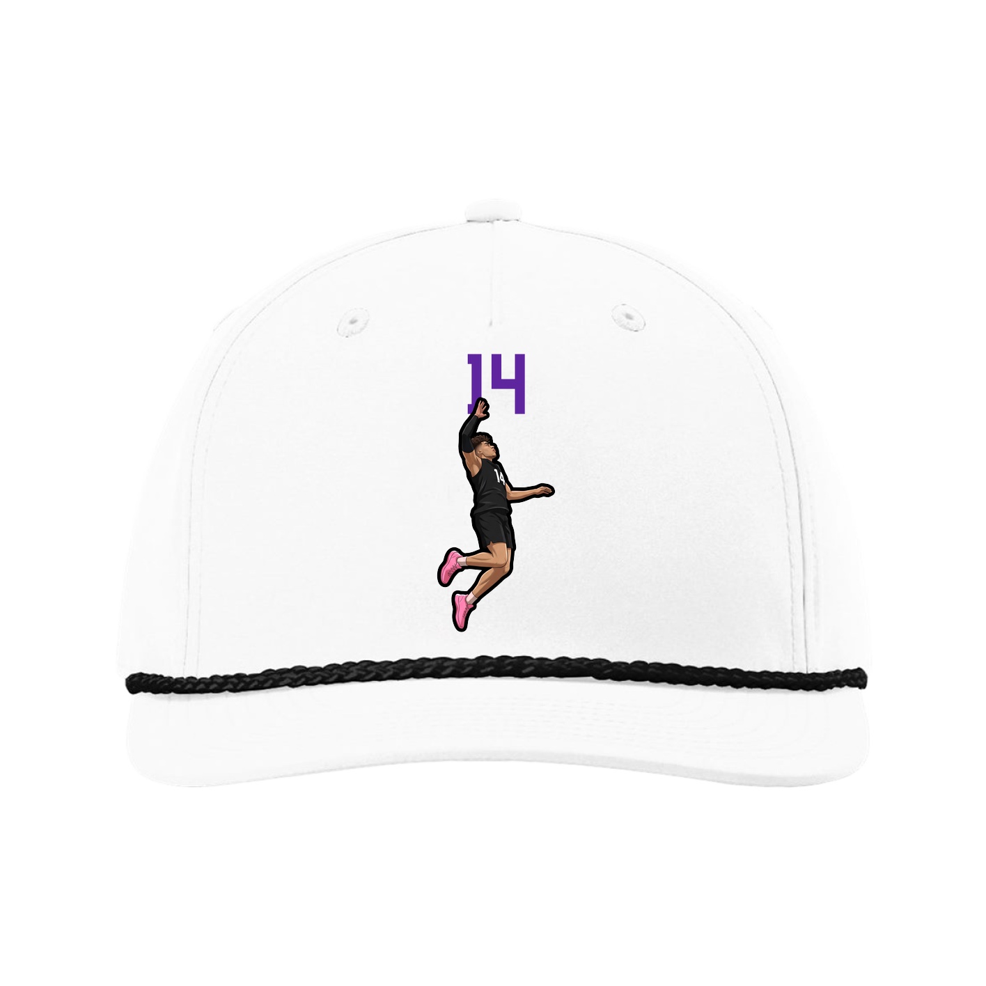 Five-Panel Classic Rope Cap — Number Top in White