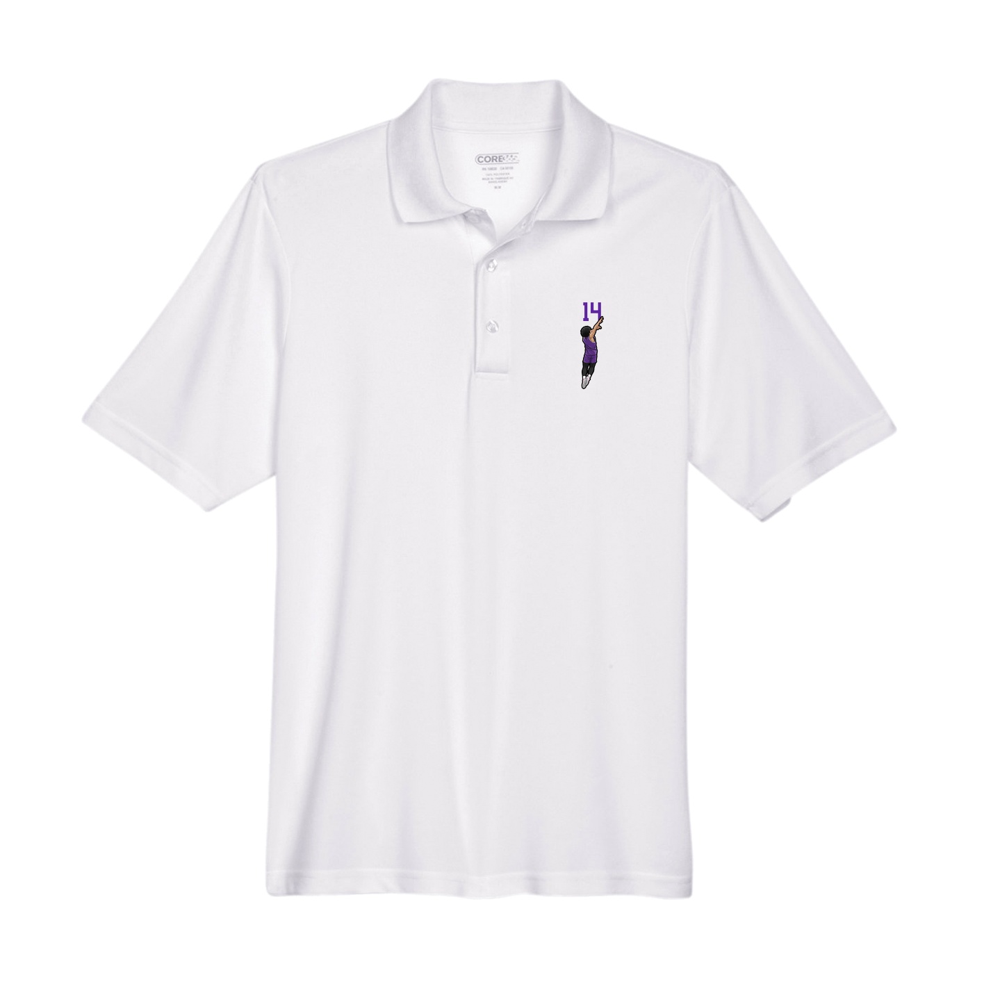 Performance Polo — Number Top in White