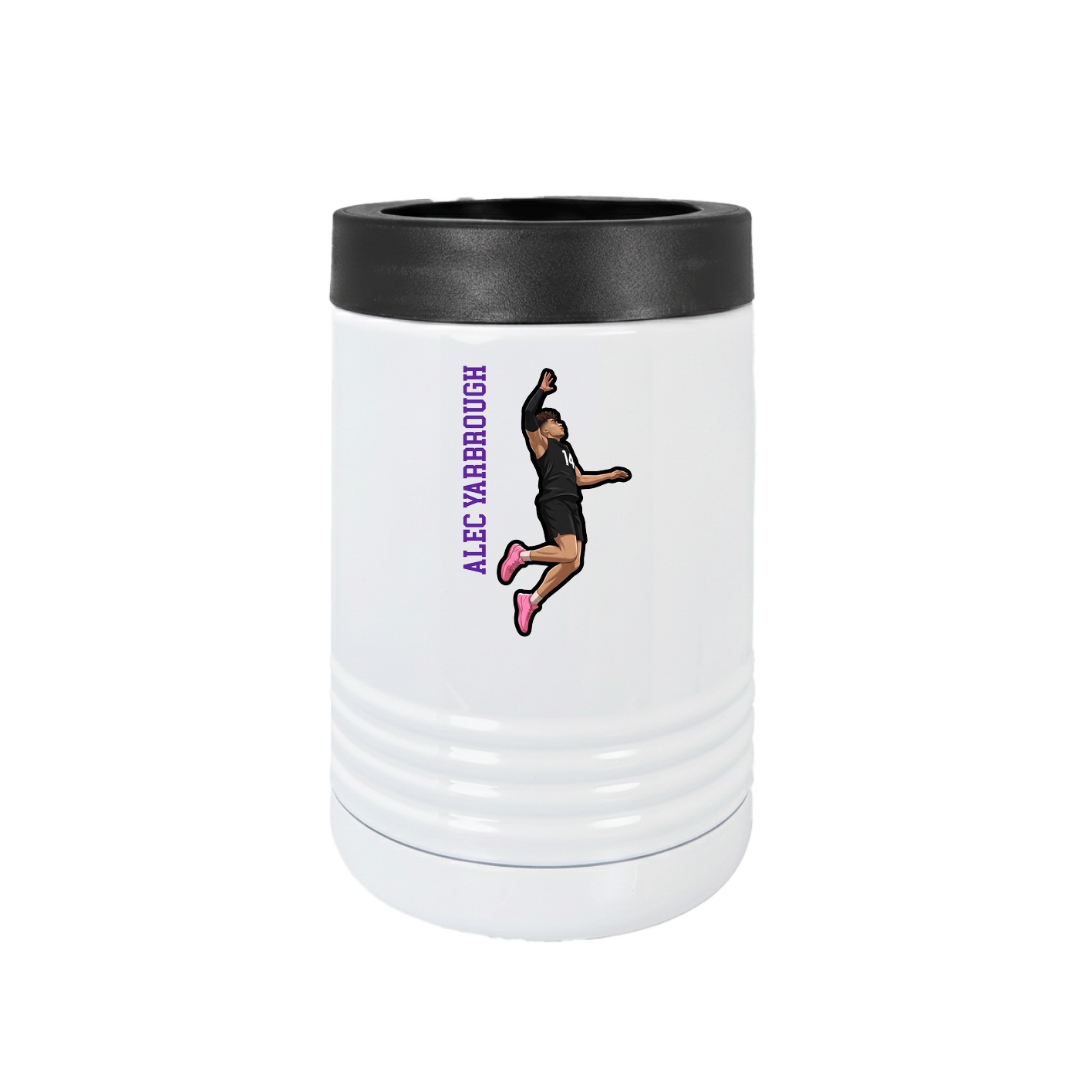 Beverage Holder — Name Vertical in White