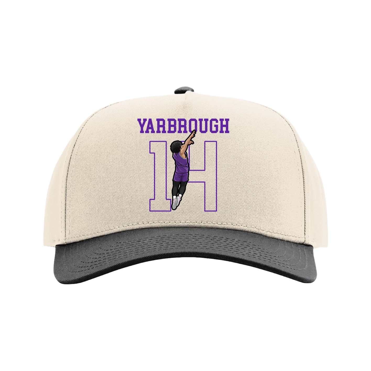 Full Fabric Five-Panel Champ Cap — Shirsey in Cream/Black