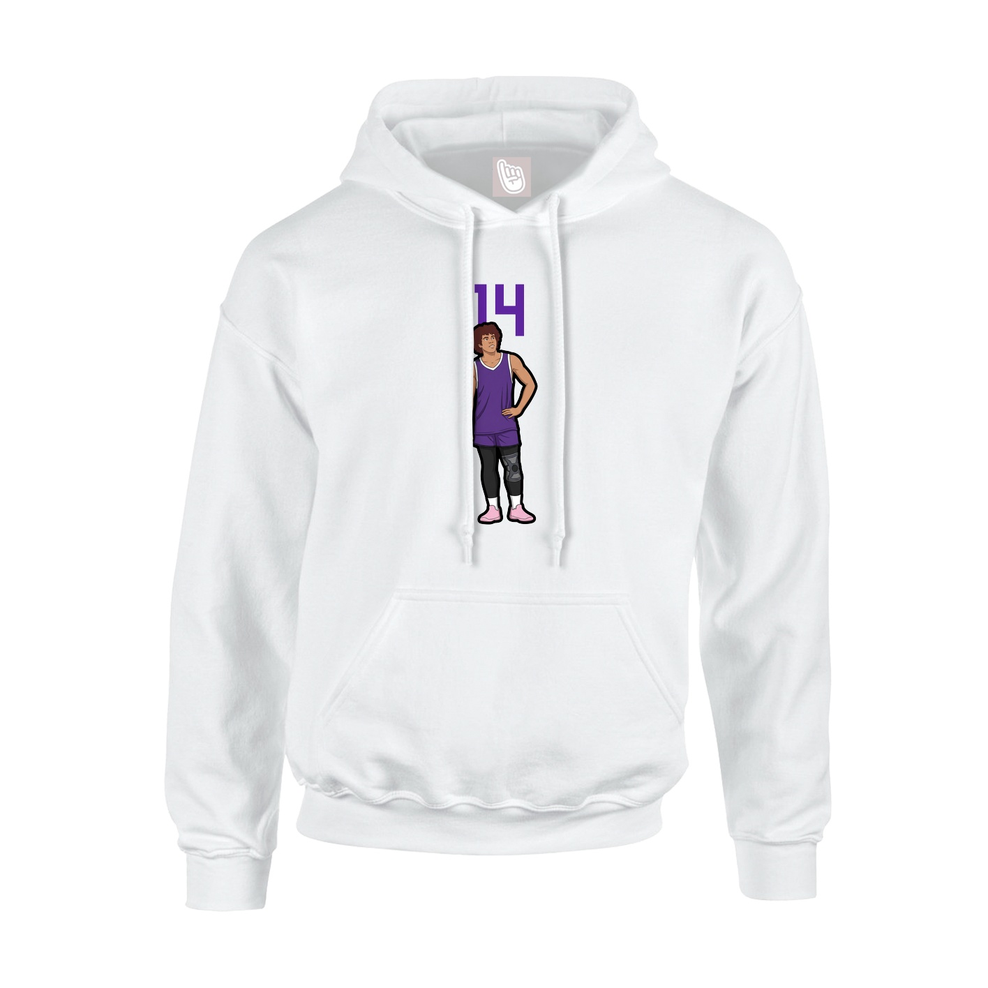 Youth Hoodie — Number Top in White