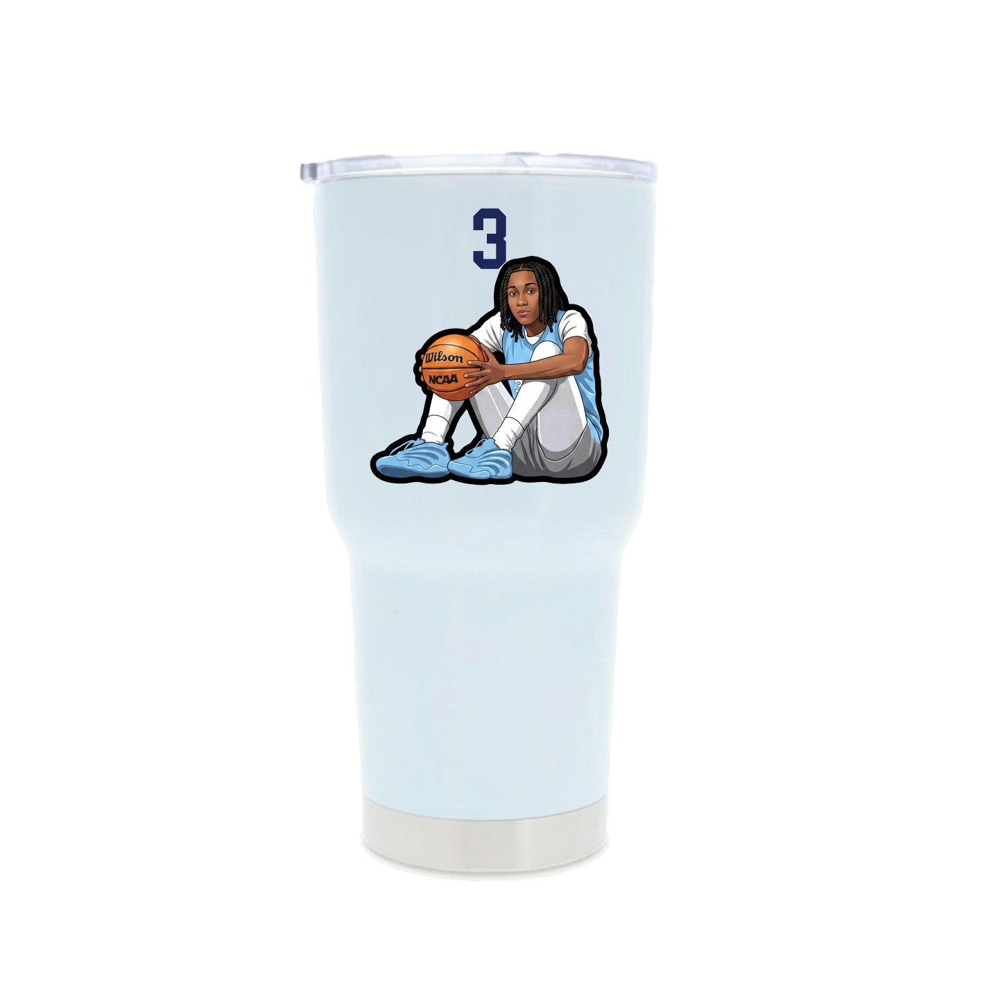 30oz Stainless Steel Tumbler — Number Top in White