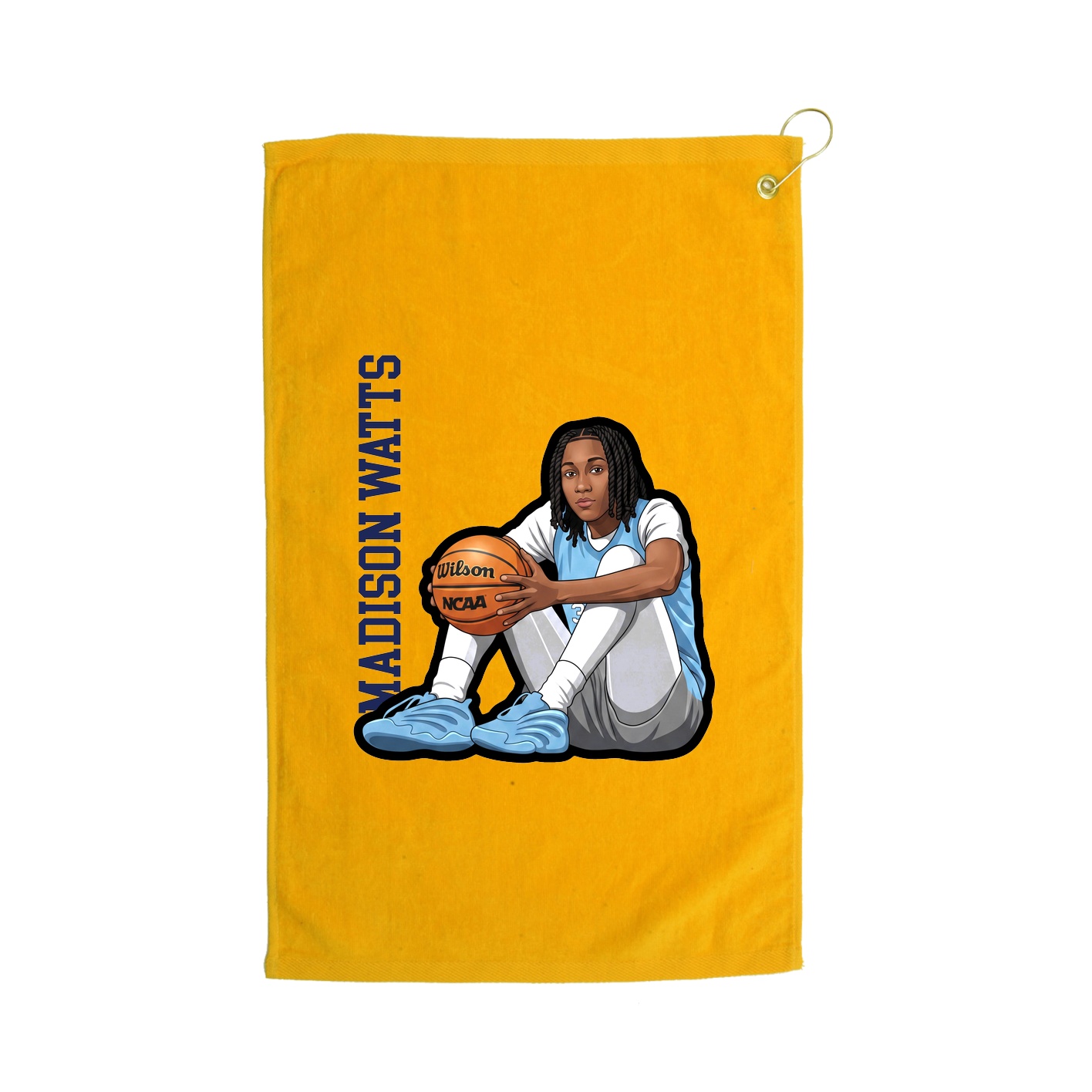 Golf Towel — Name Vertical in Gold