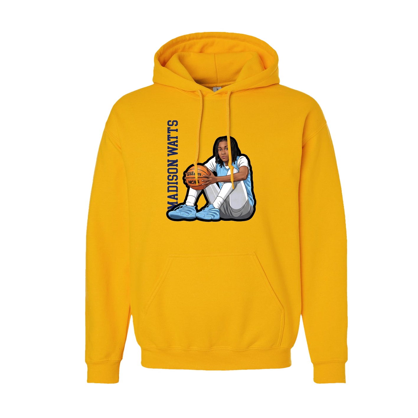 Youth Hoodie — Name Vertical in Gold