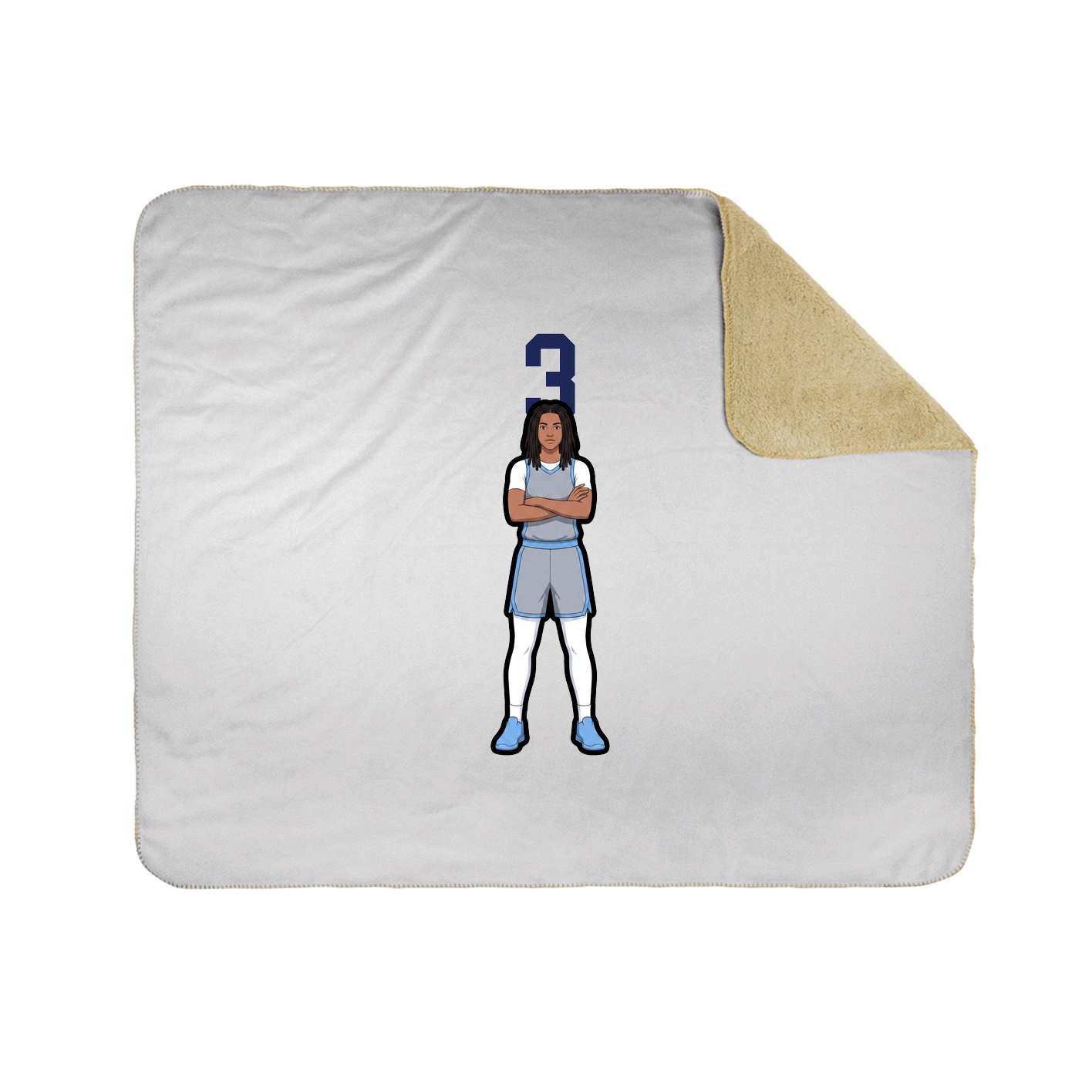 Throw Blanket — Number Top in White