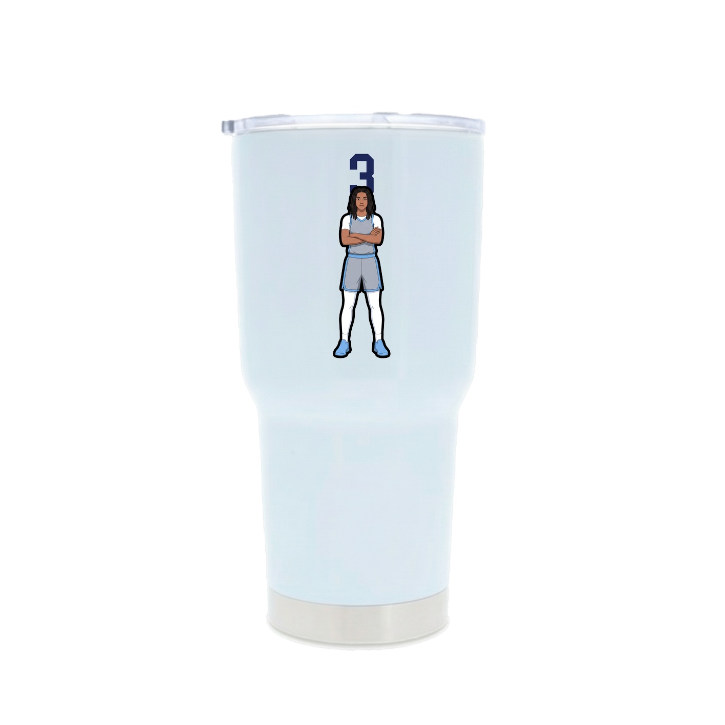 30oz Stainless Steel Tumbler — Number Top in White