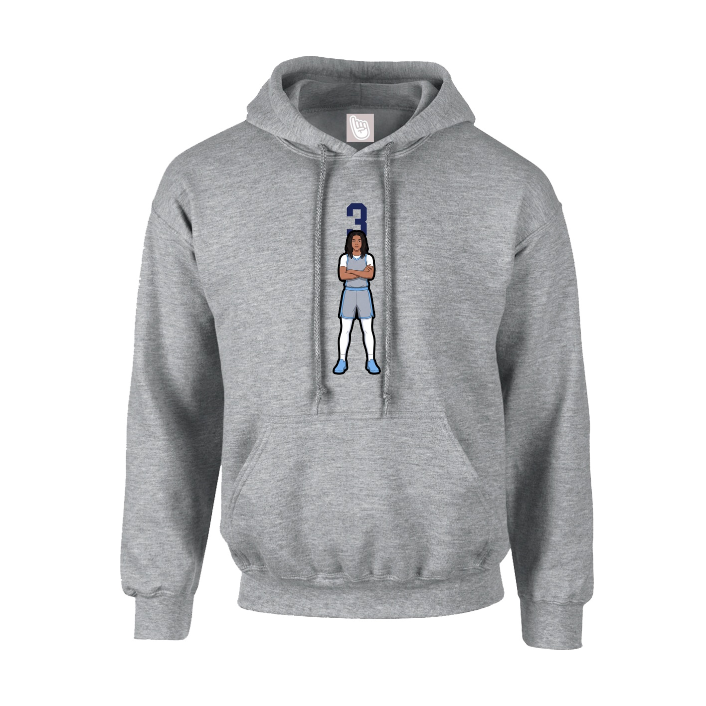 Youth Hoodie — Number Top in Grey